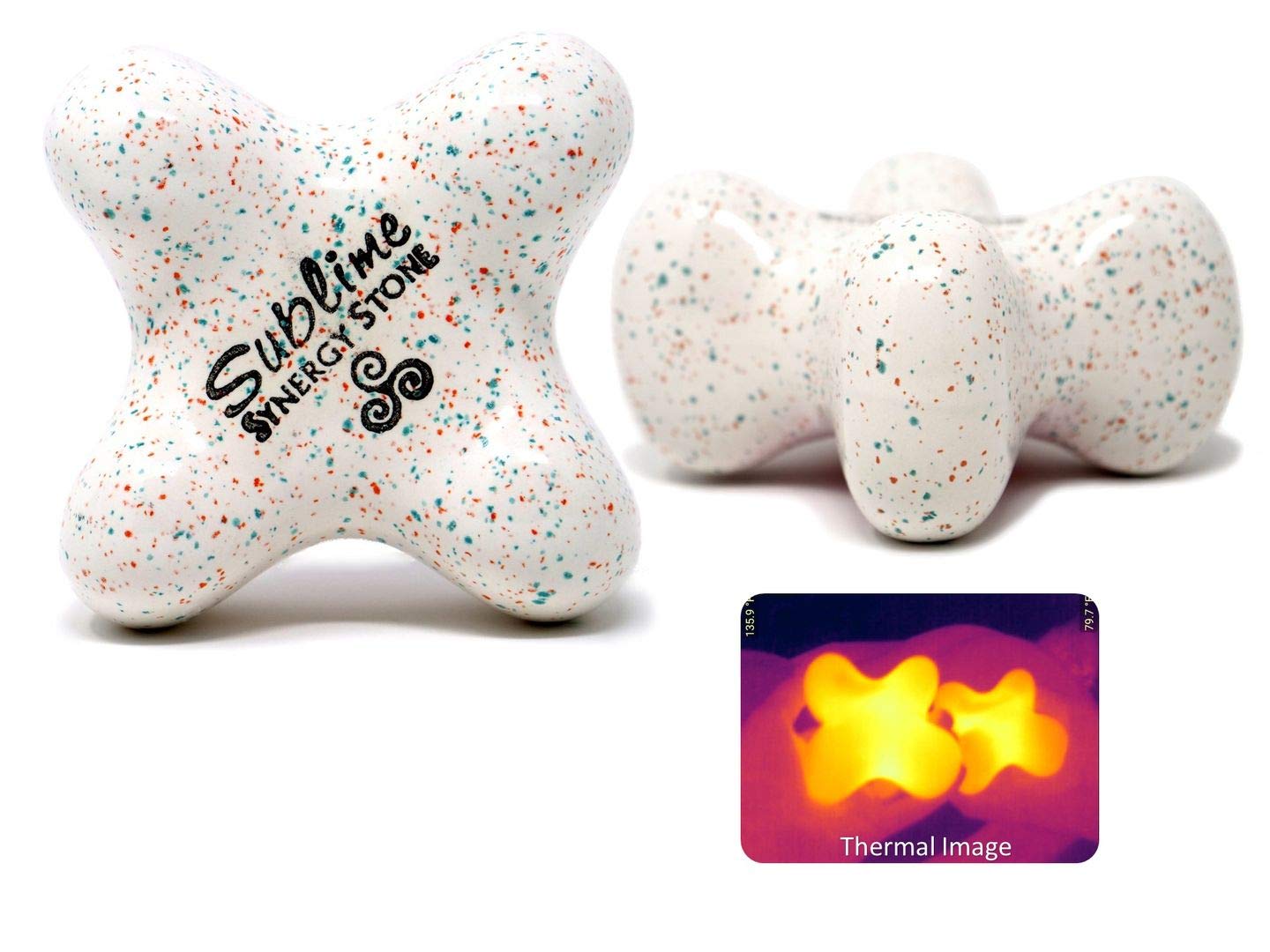 Sublime (Candy)(Single) Synergy Stone - Contoured Hot Stone Massage Tool - Relaxing and Therapeutic for Neck, Back, Legs, Feet - Ultra-Smooth for Massage on Skin with Oil or Over Clothes