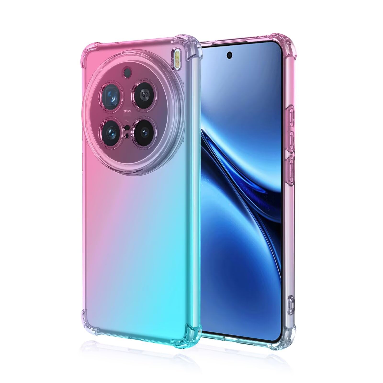 HONLEN Custodia Per Vivo X90 Pro, Cover Trasparente Sfumata In TPU Morbido, 4 Angoli Rinforzati, Antiurto E Antigraffio