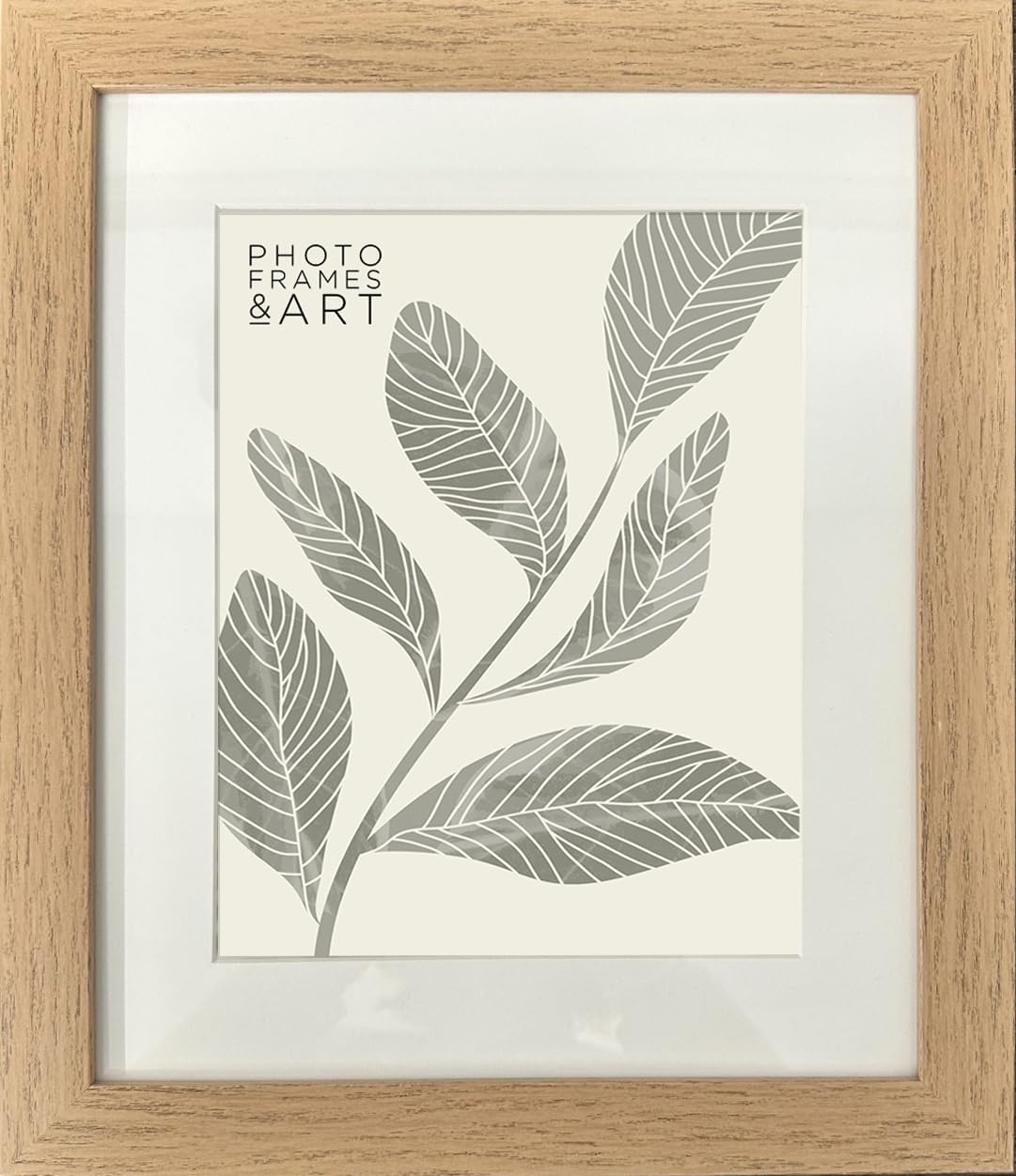 pf+a REAL GLASS 12x10 Oak Effect Picture Frame - 12x10 For 9x7 inch Photo Frame With Mount