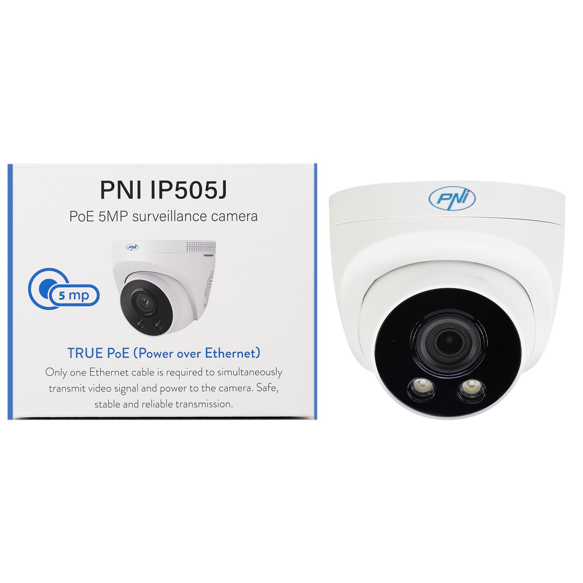 PNI IP505J POE 5MP Kopułkowa kamera zewnętrzna 2,8 mm w kolorze białym
