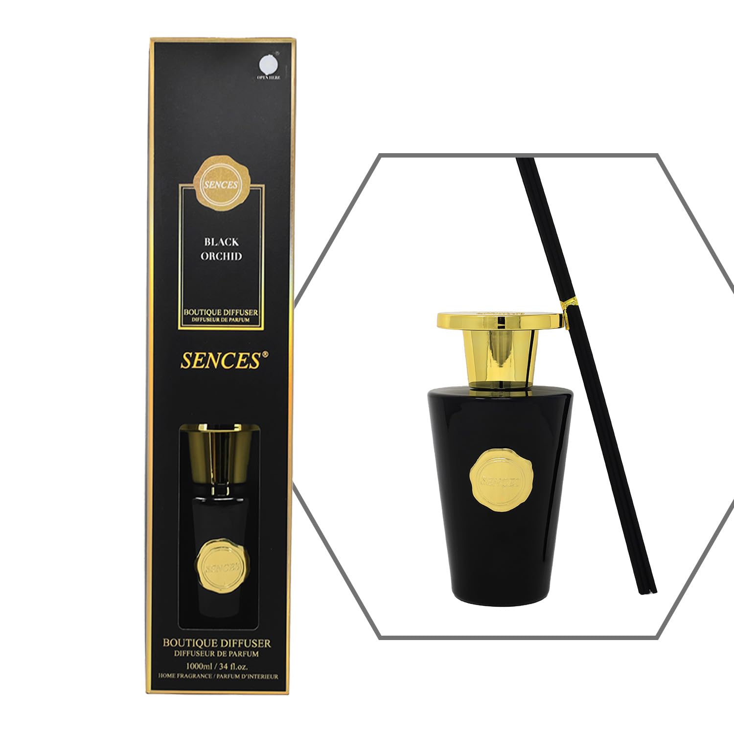 Baltus Black Reed Diffuser 1000Ml Orchid Air Freshener Aromatherapy Fragrance