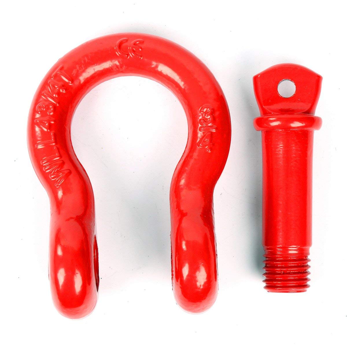 FreeTec Manille 4x4, 4,75 Tonnes Manille de Levage, 3/4" Manilles de Remorquage 4x4, Manilles Acier Galvanisé de Traction de Remorque pour Jeep Voiture Camion (Rouge)