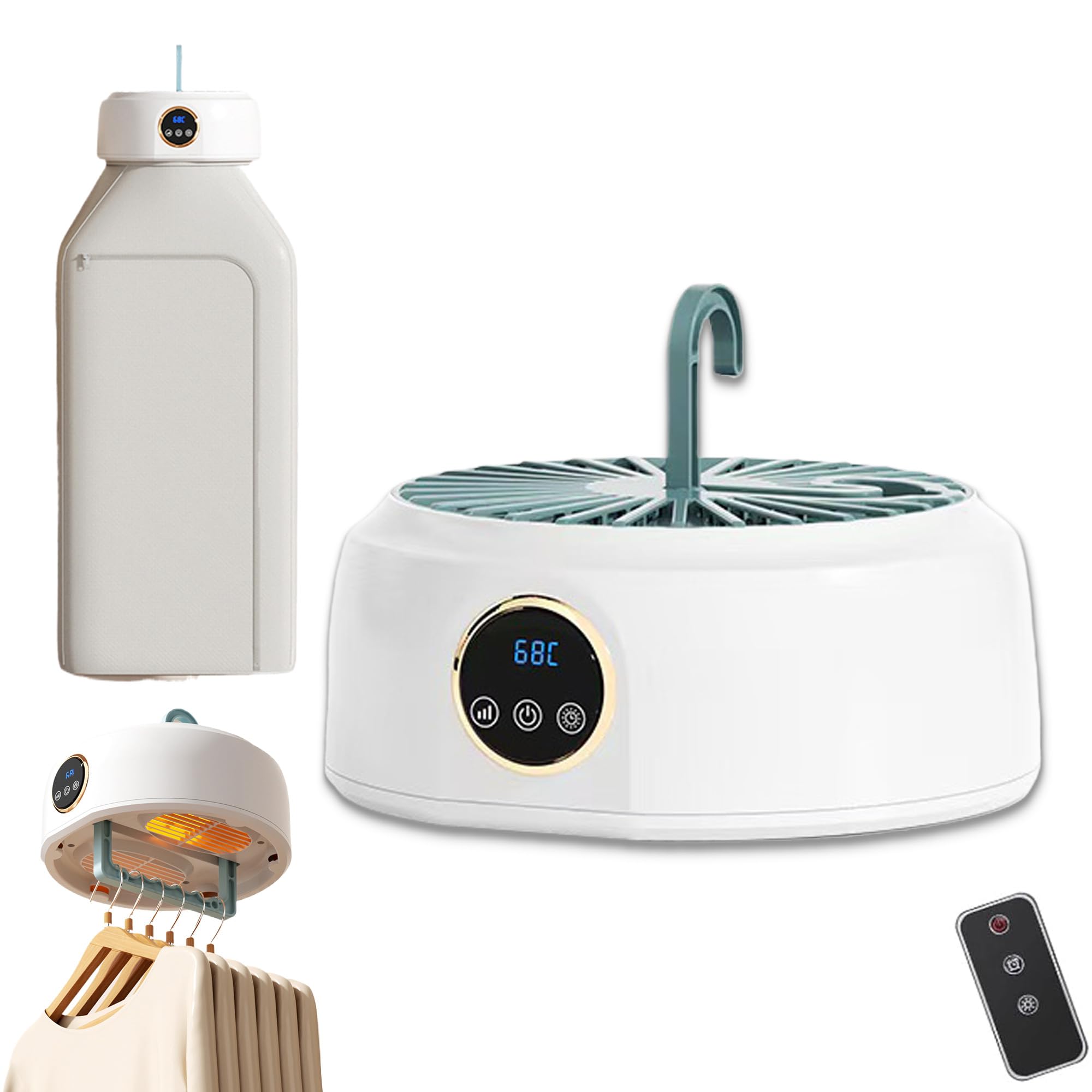 Planchadora automática, secadora de ropa portátil, vaporizador de prendas, plancha de aire vertical, ideal for viajes, hogar y apartamento.(White)