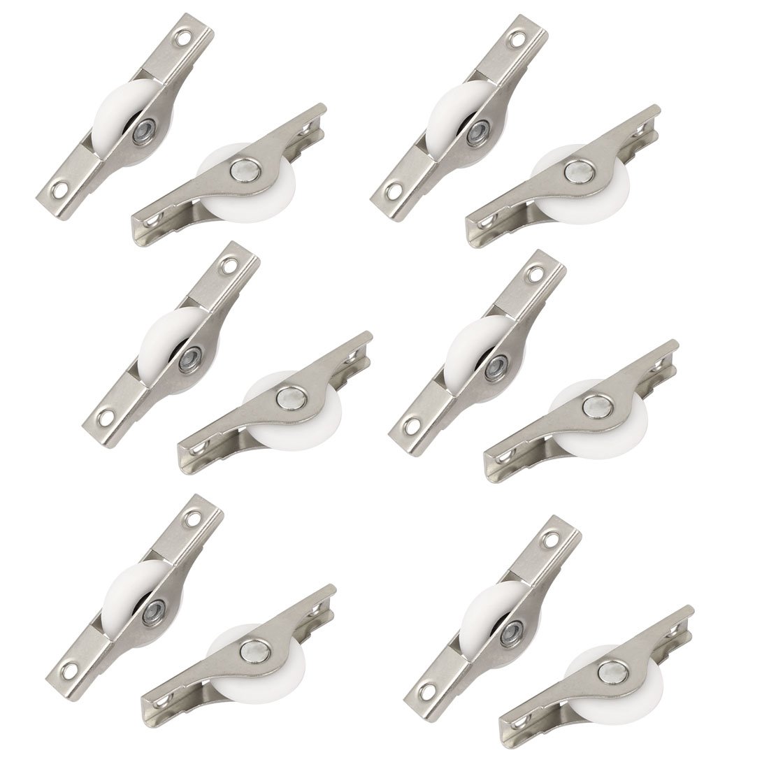 Uxcell Silver/White Sourcingmap 62Mm Length Sliding Door Roller Window Sash Pulley Wheel 12Pcs