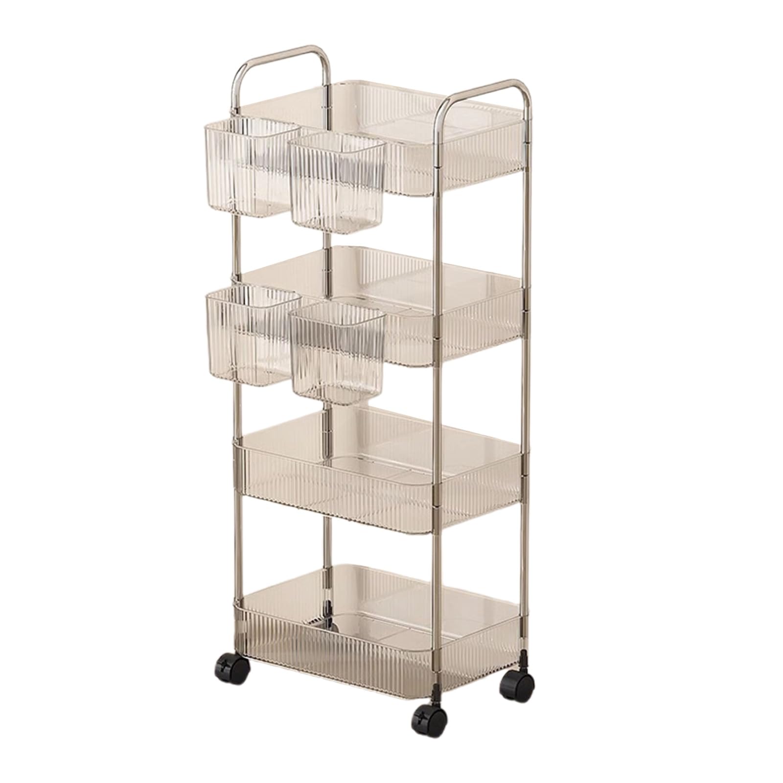 Portable Cosmetic Storage Systems Rolling Beauty Organizers for Vanity Countertop Dorm Decors Rolling Organizers Clear Storage Cart with