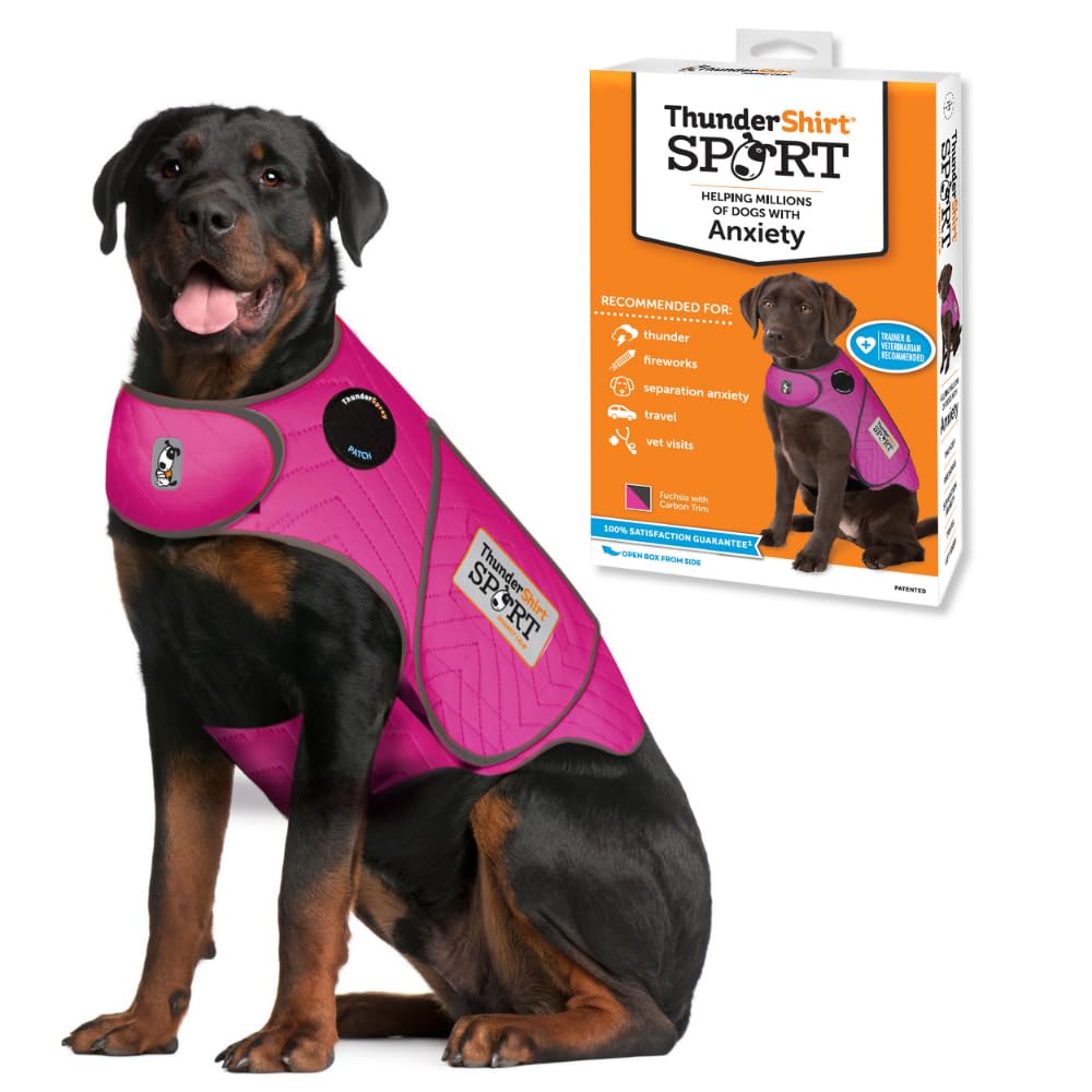 Thundershirt, gilet per cani, XXL, fucsia sport, gilet per calmare l’ansia per cani