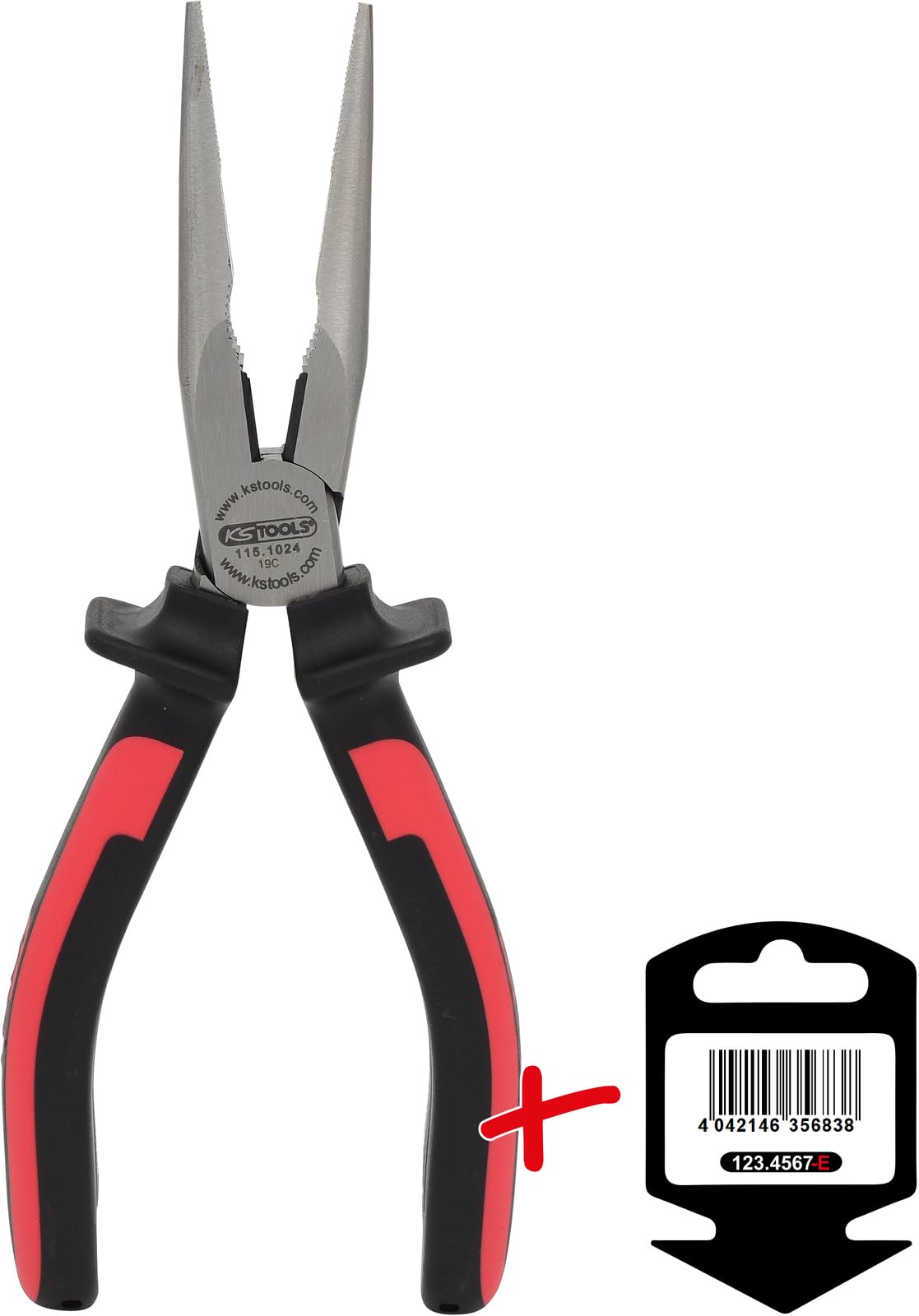 KS Tools 115.1024 Pince à bec demi-ronds KS, à poignées bi-composants L.210 mm