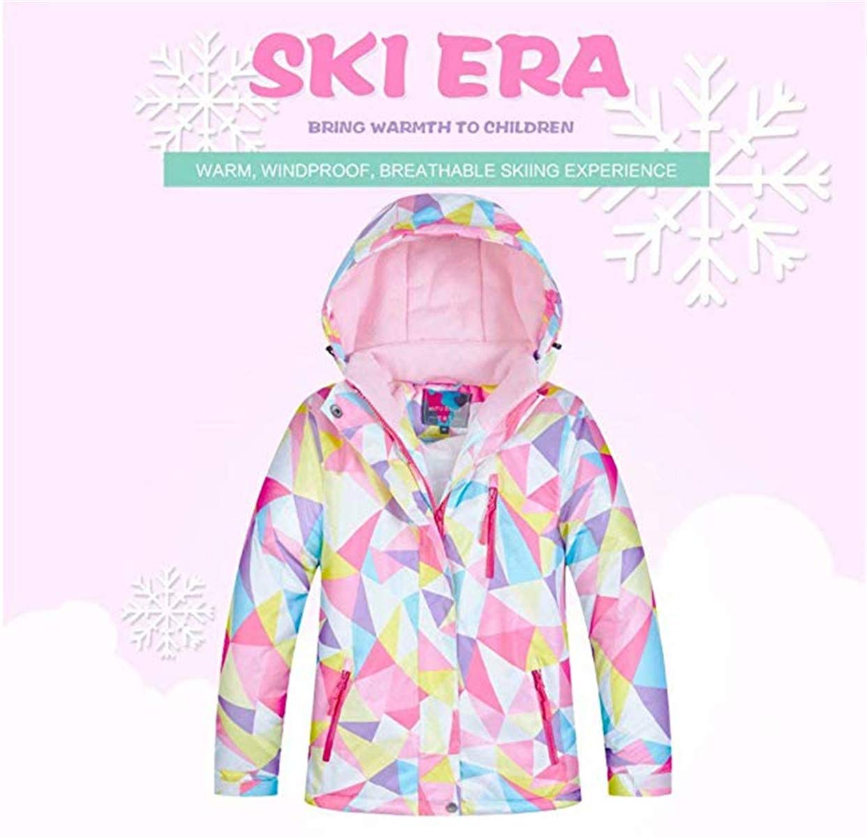 Little Girl's Outdoor Mountain Waterproof Windproof Ski Jacket Insulated Snowboarding Coatand Pants Snowsuit Set Pink/Blue