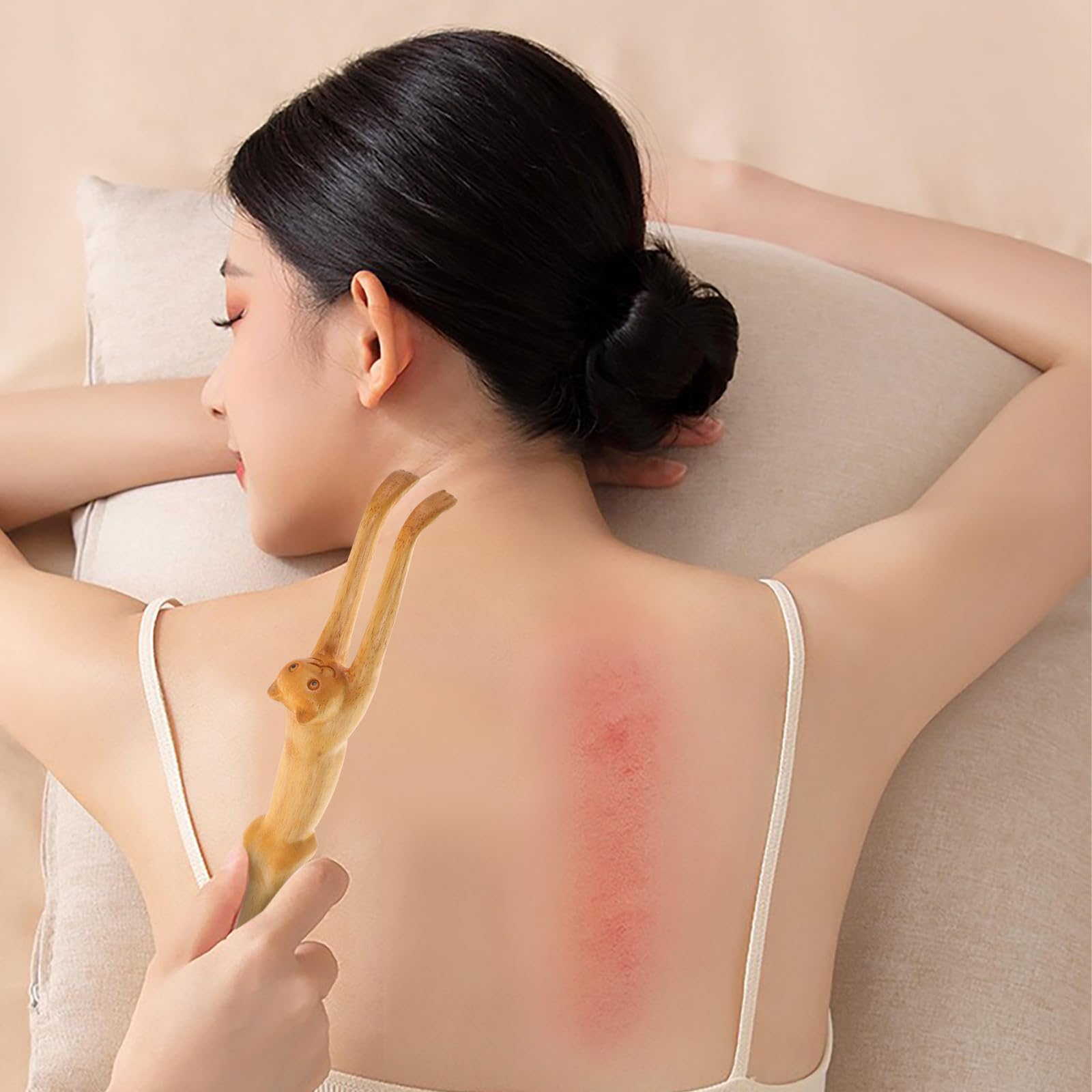 Rückenkratzer mit Langem Holzgriff und Katzenkrallen Massagefunktion Natürlicher Juckreizkratzer für Rücken und Körper Massagegerät für Männer und Frauen