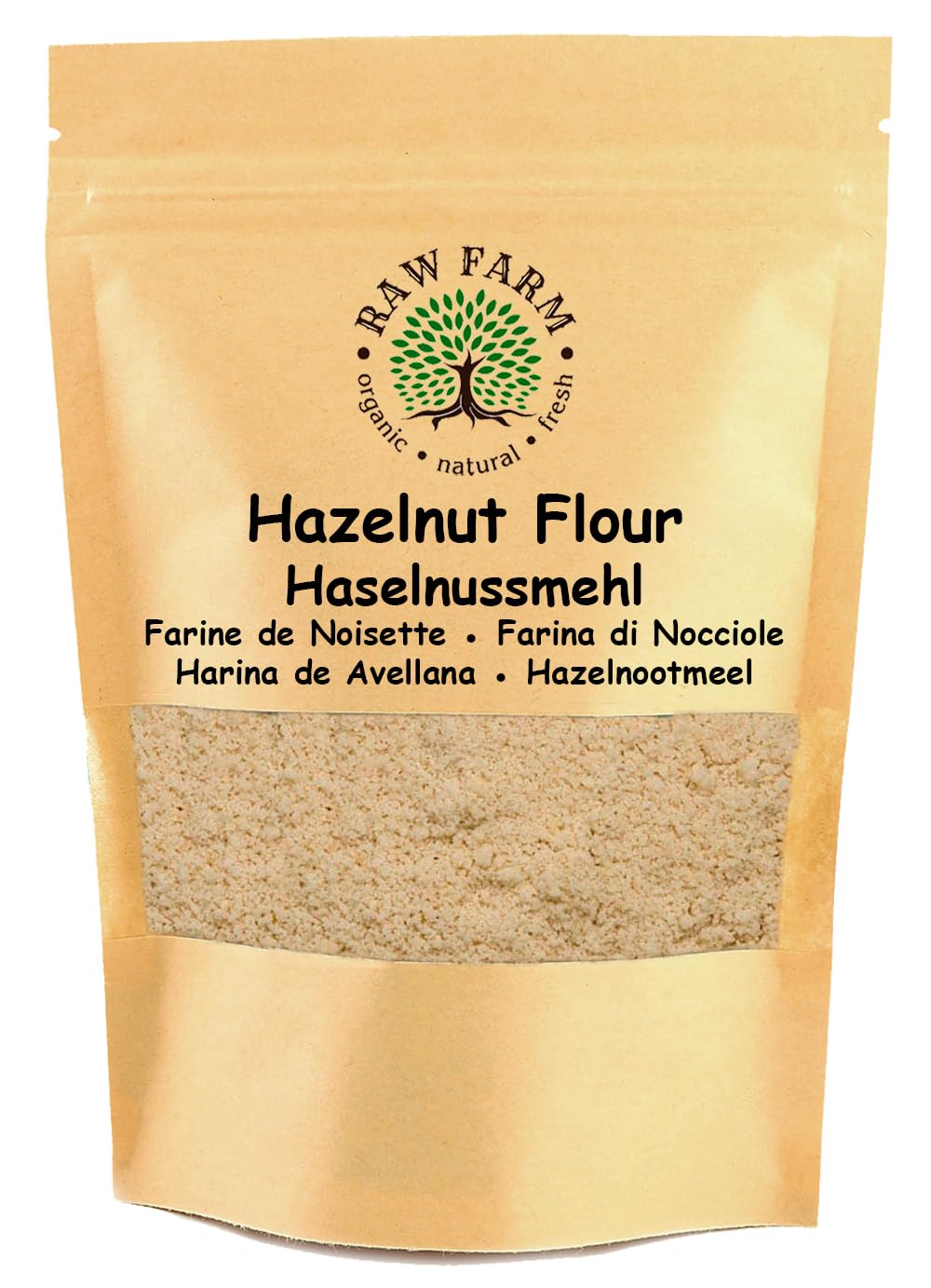 Raw Farm – Farine de Noisette 1 kg – 100% Noisettes Blanchies, Finement Moulue – Sans Gluten, Compatible Keto, Idéale pour Pâtisserie et Cuisine