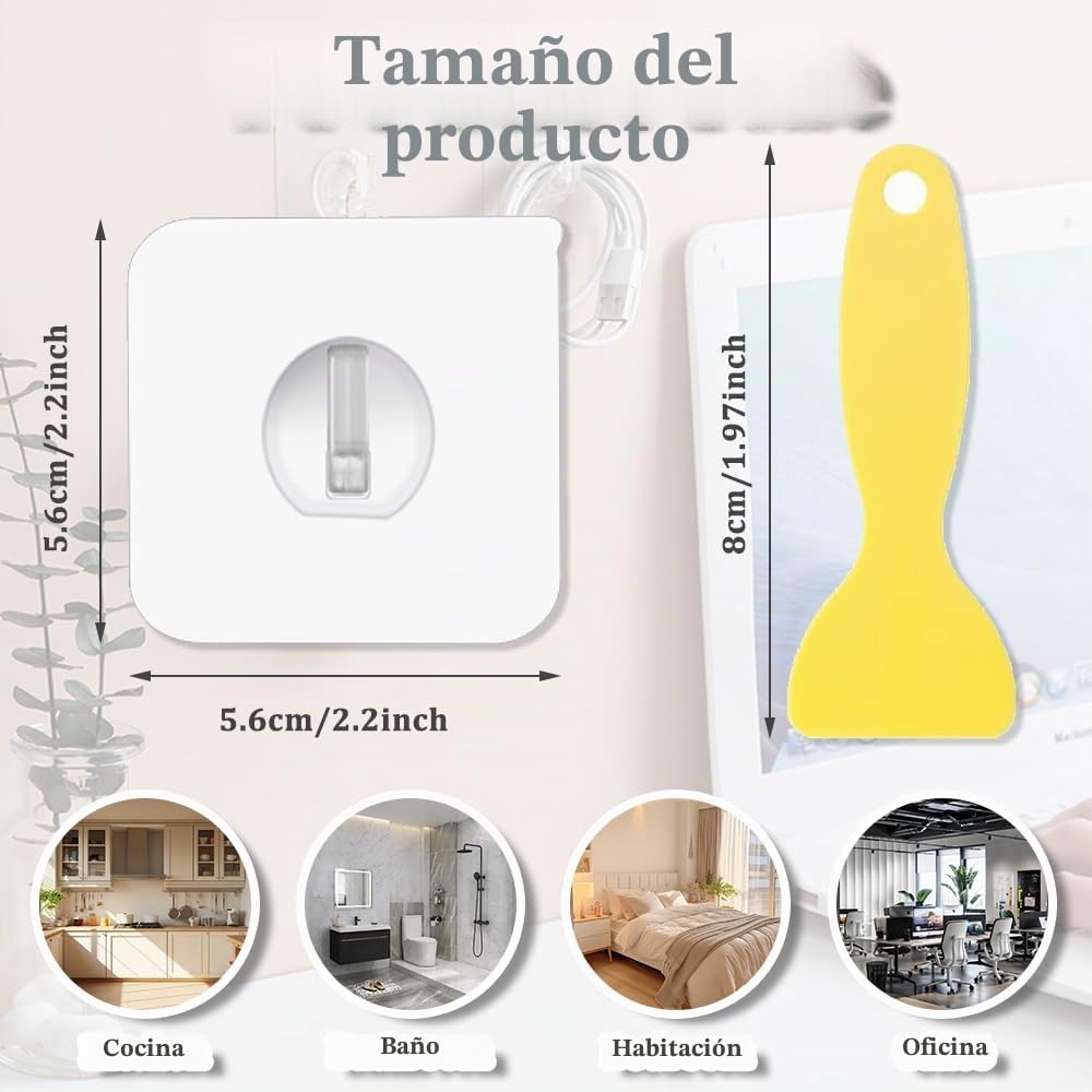 Ganchos Adhesivos Transparentes 15 Piezas Multifuncionales para Pared Cocina Baño