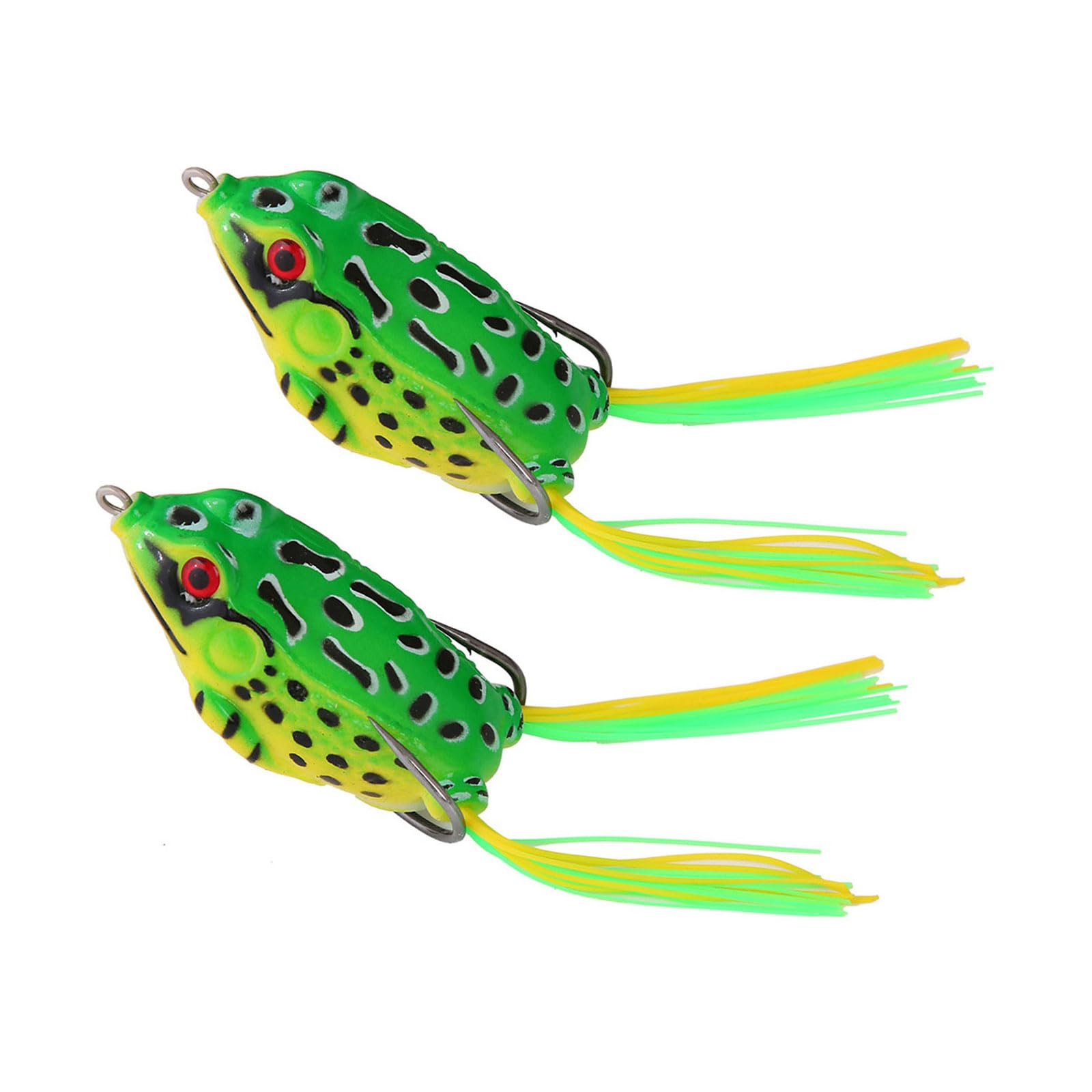 XuQiZZpp 2Pcs Frogs Lures Soft Tube Baits Simulated Frogs Fishing Lures Reallistic Fishes tail Artificial Lures with Fishing Hook