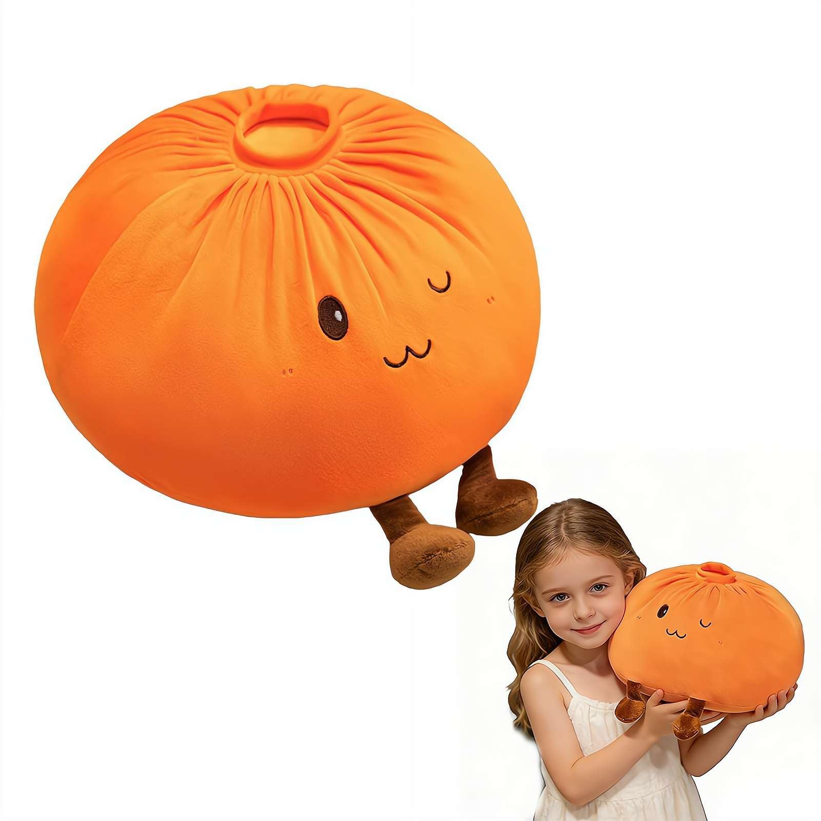 Dumpling Plush Pillow with Legs, Funny Food Dumplings Stuffed Animal Plushies Toys, Comfort Dumpling Plushie Cushion Decor Soft Hugging Gifts for Kids