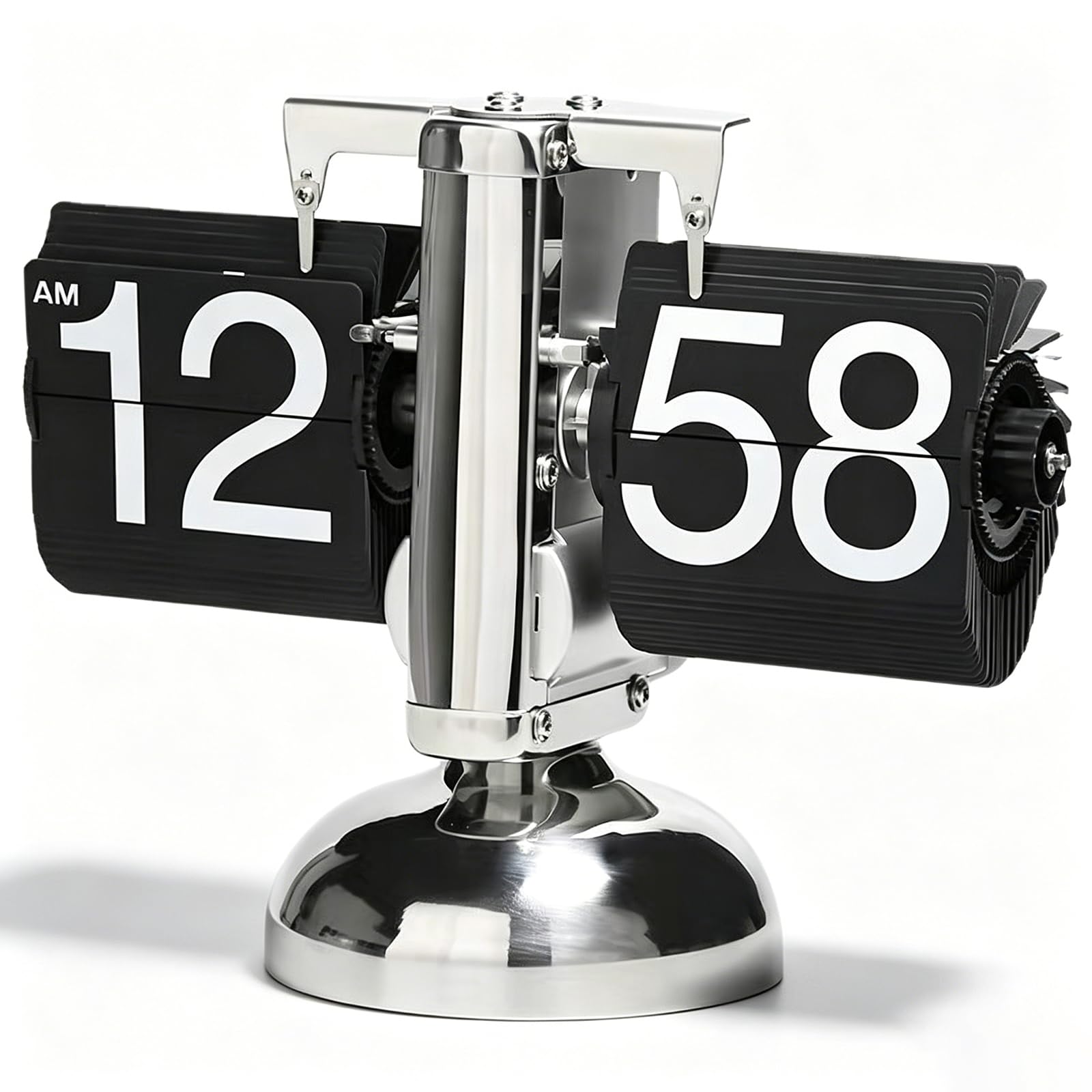 Digitale Klappuhr,Retro-Flip-Uhr,Flip-Schreibtischuhr,Flip-Uhr Retro,Schreibtischuhr Vintage Design Für Büro,Wohnzimmer,Dekoration,Arbeitszimmer,Batteriebetriebene,Schwarz