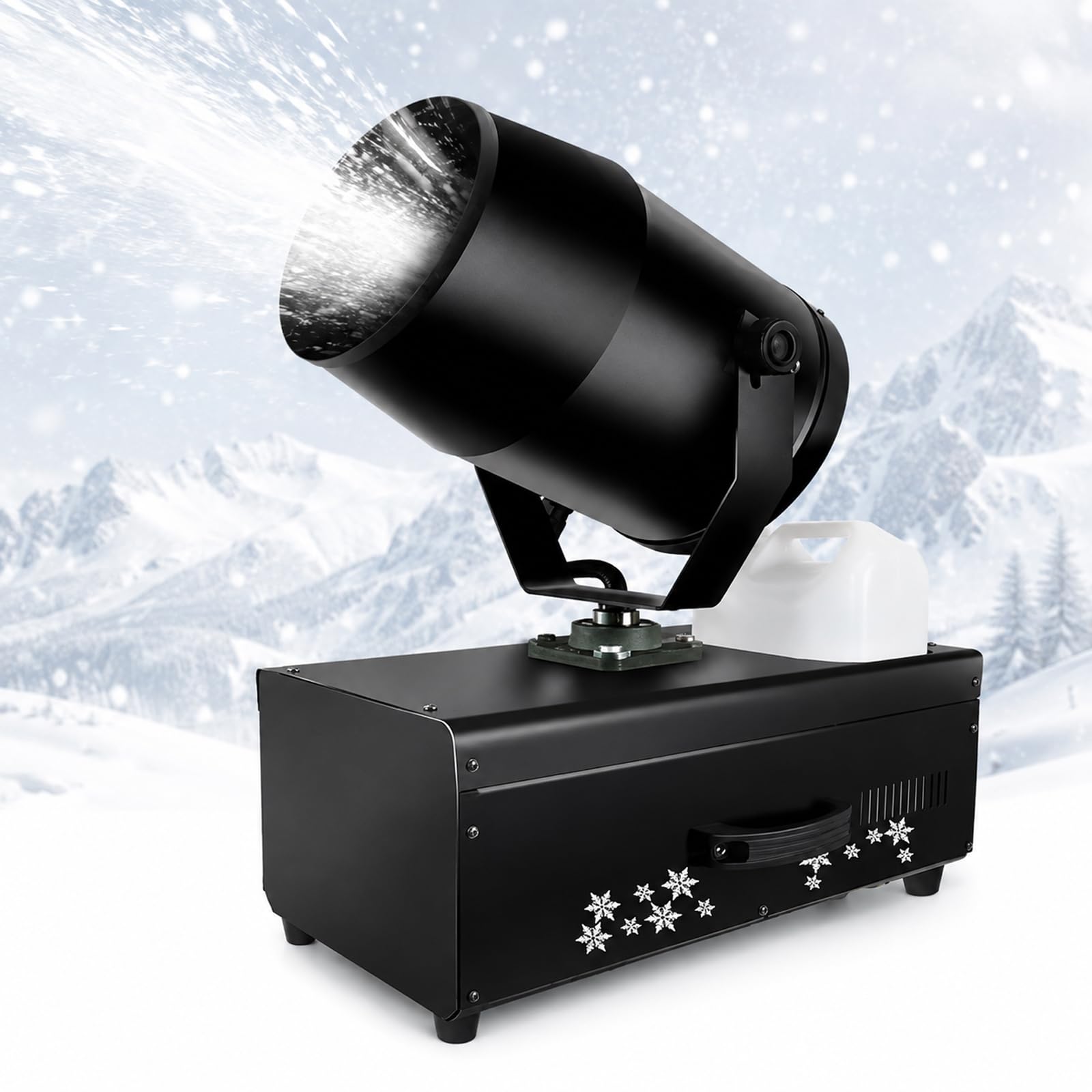Macchina per La Neve Professionale da 2000 W per Esterni, con Angolo di 90° E Telecomando, Area di Copertura di 50 M², Testa Regolabile, Ideale per Natale, Matrimoni, Palcoscenici Ed Eventi