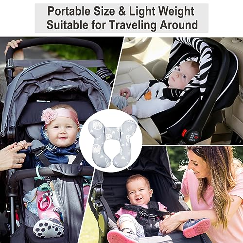 Image of vocheer Baby Travel Pillow(Upgraded), Head and Neck Support Pillow for Pushchair, Car Seat,Stroller, Bouncer, Cotton (White Bear)