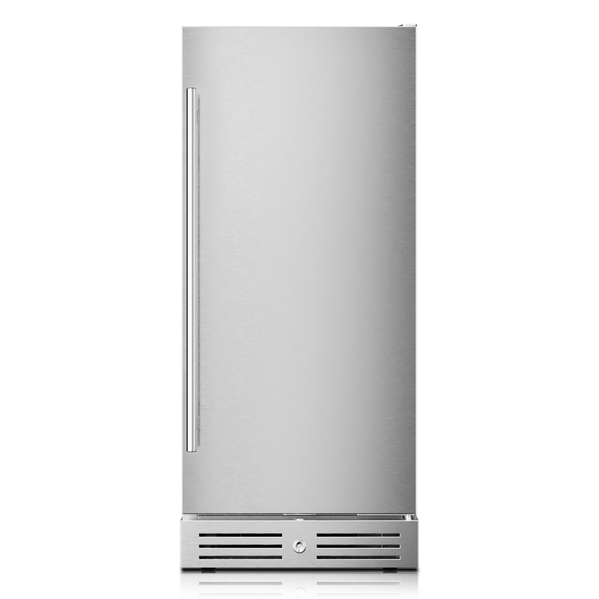 Yeego 15 Inch Beverage Refrigerator, 100 Can Beverage Cooler, Under Counter or Freestanding Drink Fridge with Lock, Auto Defrost, Digital Touch Control, Stainless Steel for Indoor & Covered Outdoor | Fridge.com