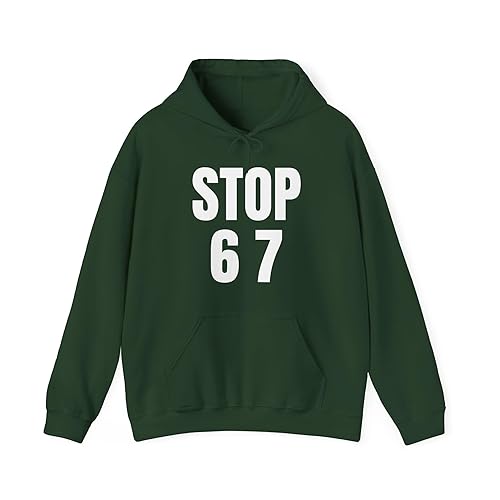 Stop 6 7 Hoodie, Bold Minimalist Graphic Viral Meme Streetwear