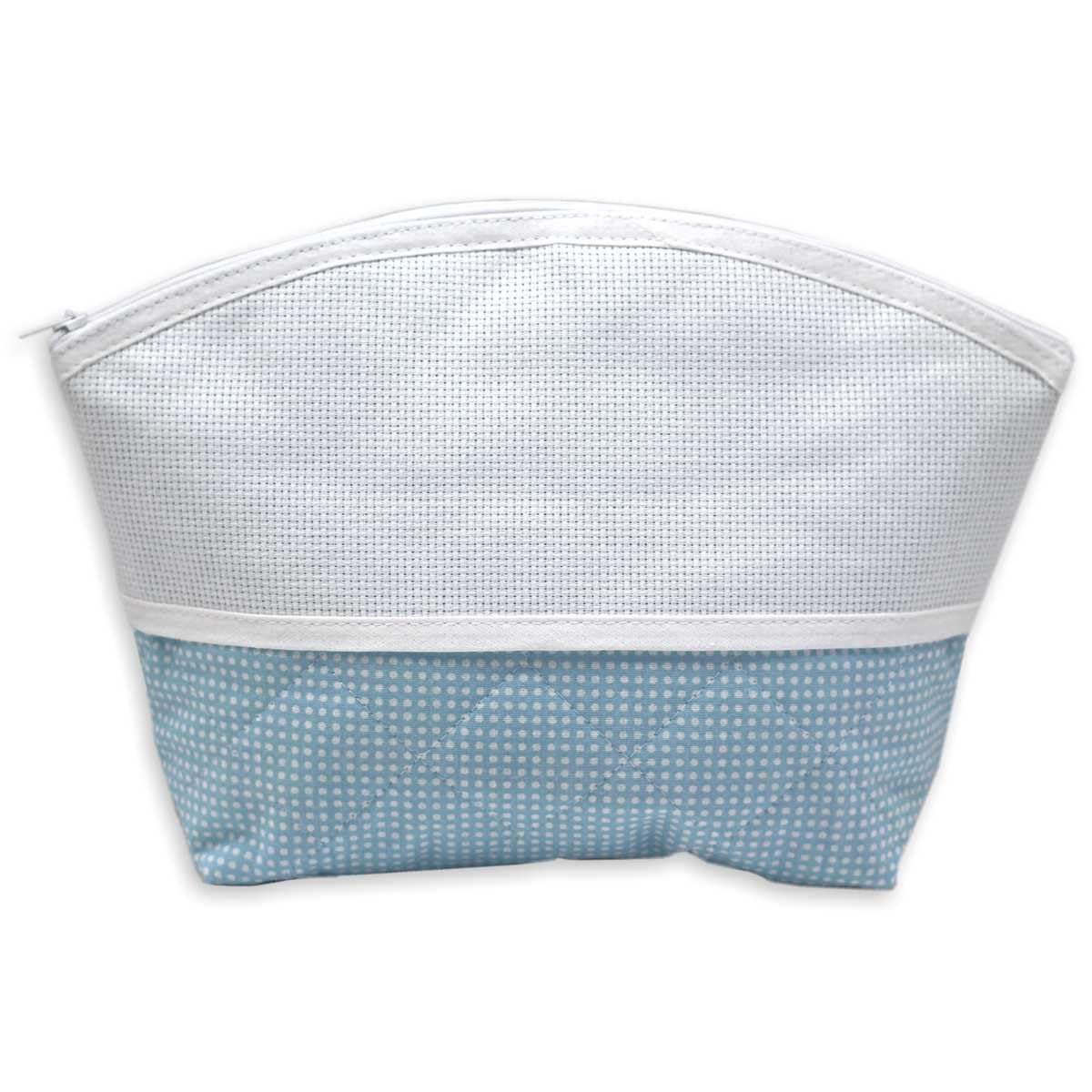 Trousse portaoggetti da ricamare a punto croce Pochette toilette con tela aida per neonato Disegno 31 colore 07