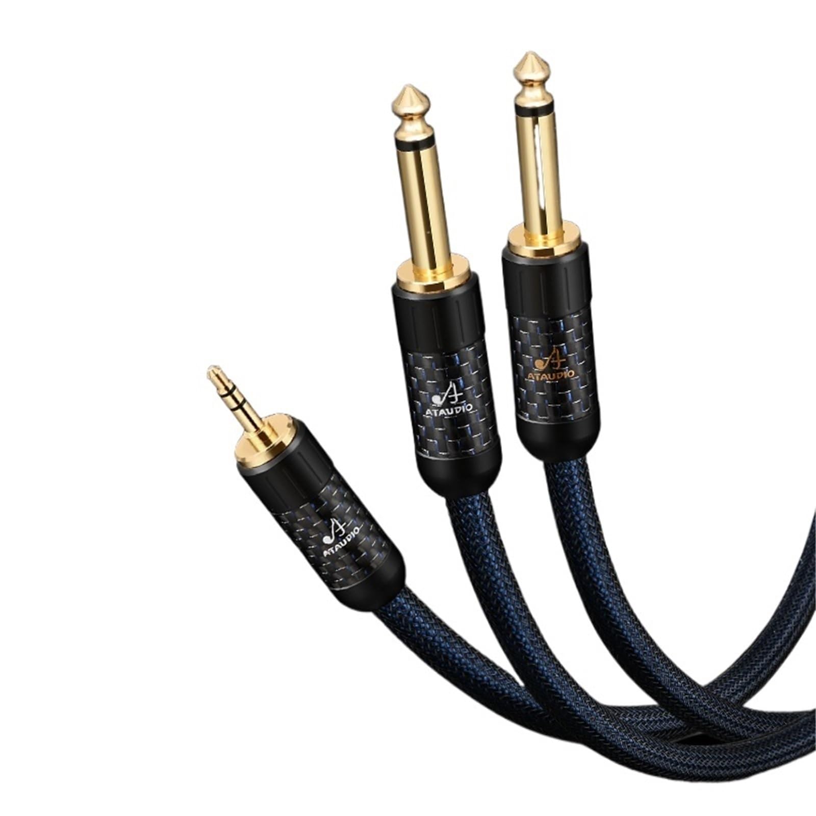 Kabel HiFi 3,5 na Dual 6,5, rozdzielacz Y, stereo, 3,5 mm na podwójny kabel audio 6,5 mm TS do wzmacniacza miksera (0,75 m)