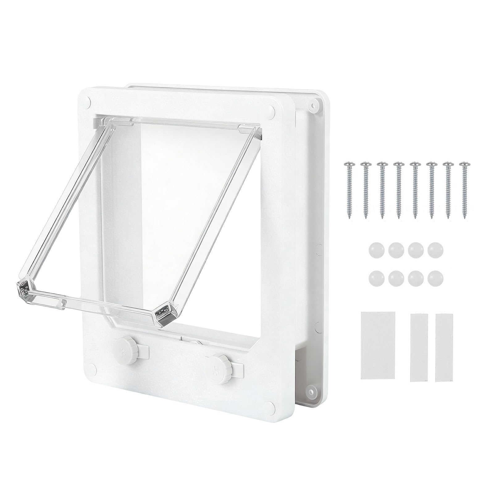 Lockable Pet Door with 4-Way Security Easy Install for Cats Dogs Entry Exit Flap Door Interior Large