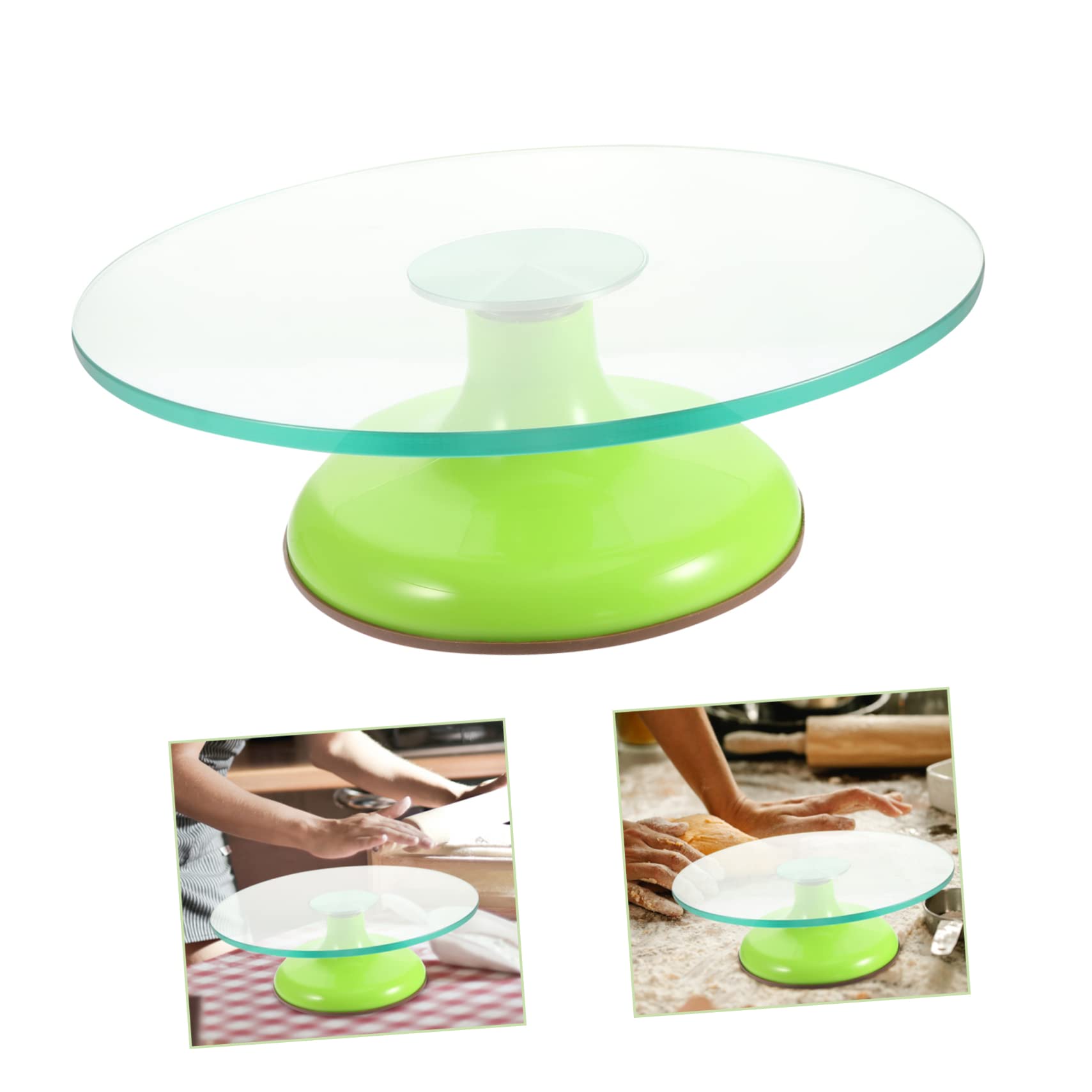 Zerodeko Drehteller für Kuchen aus Glas 12 Zoll Stabile Basis Glatte Oberfläche zum Backen und Dekorieren von Torten