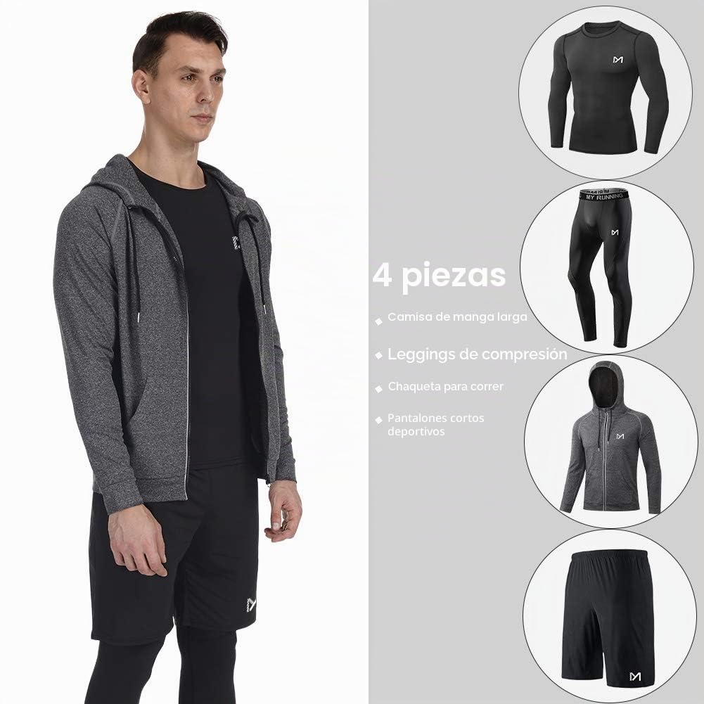MEETYOO Kompressionsshirt Herren Set Kompressionsshirt Herren Set Hombre