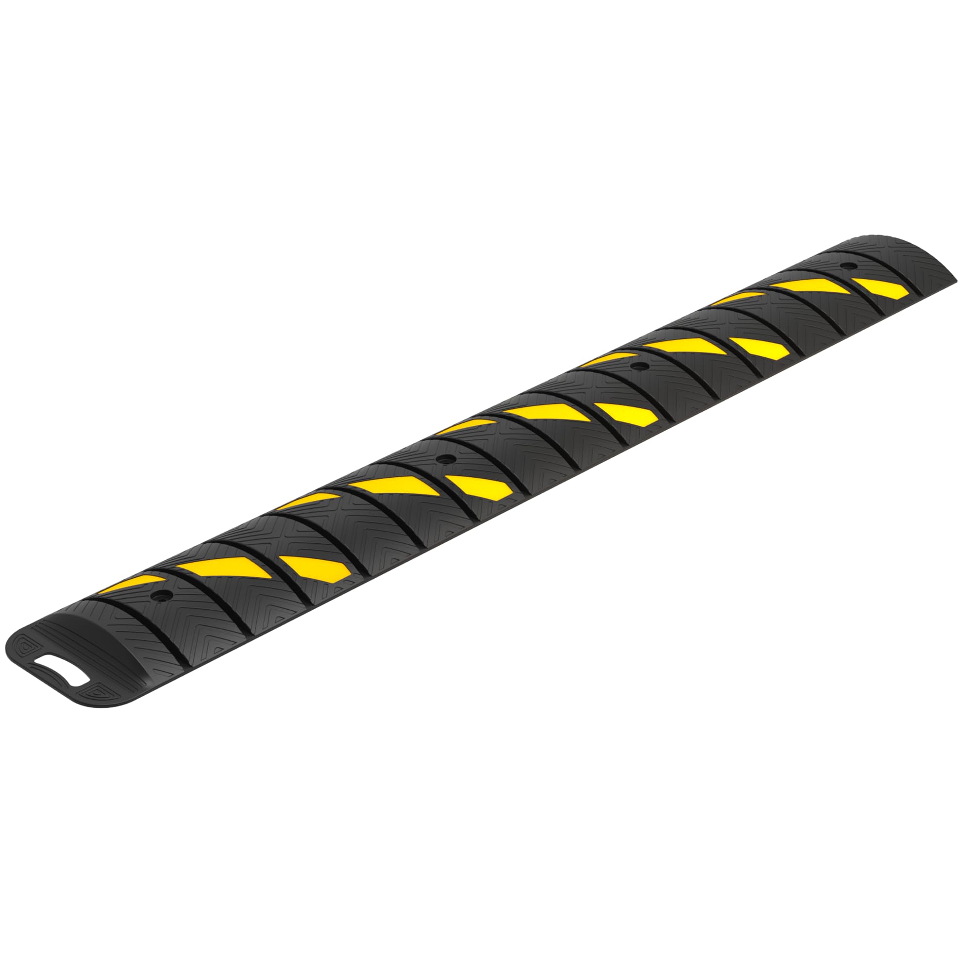 OrangeStar 6Ft Portable Rubber Speed Bump, Heavy Duty Speed Hump w/Reflective Yellow Strips for Asphalt Concrete Driveway Gravel(No Screws)