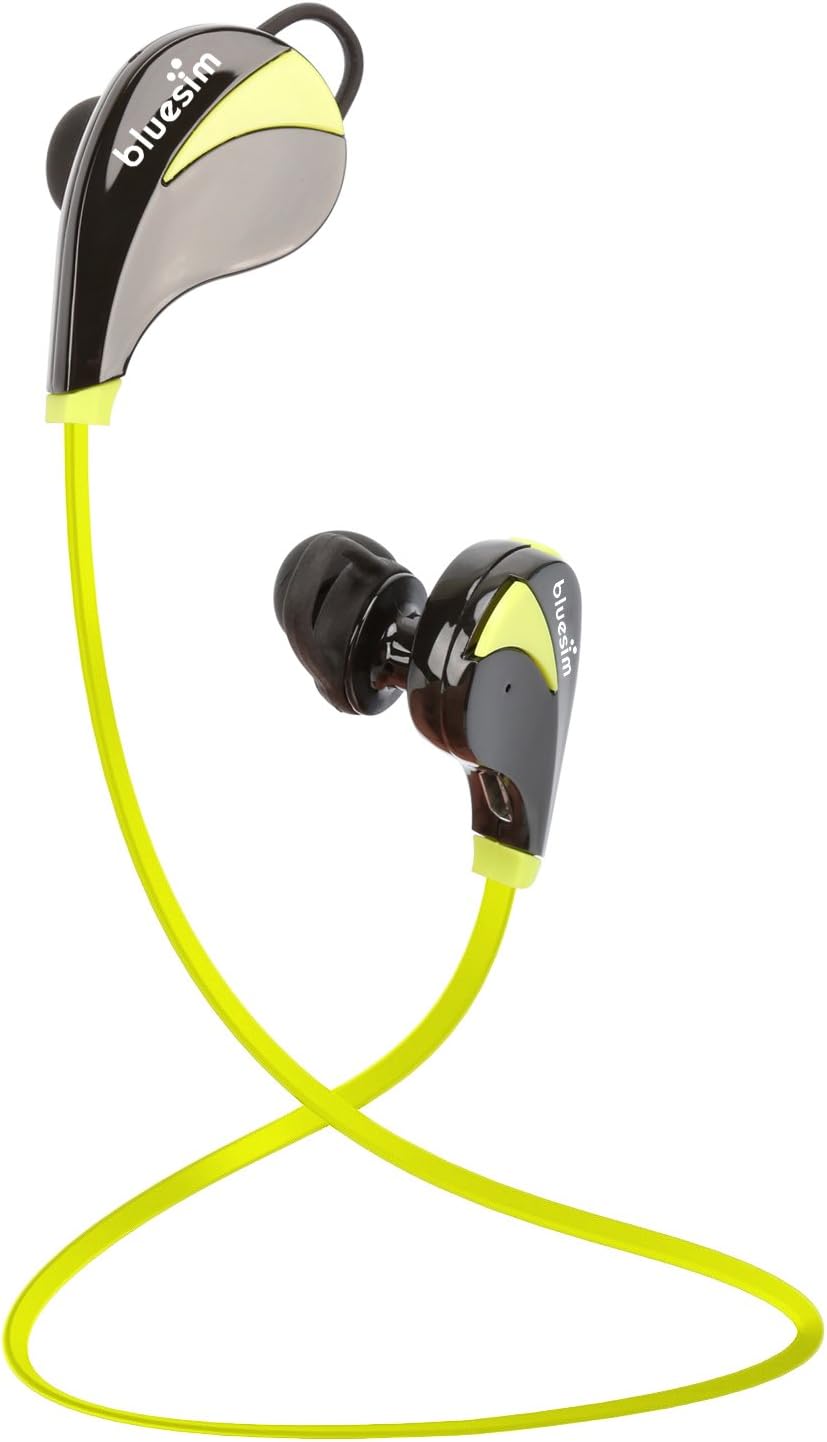 Sport Bluetooth Headphones, Bluesim Wireless Bluetooth Earphones Running IPX7 Sweatproof Headset with Built-In Mic - High Quality Sound - Lightweight & Magnetic - Maximum Comfort Earbuds