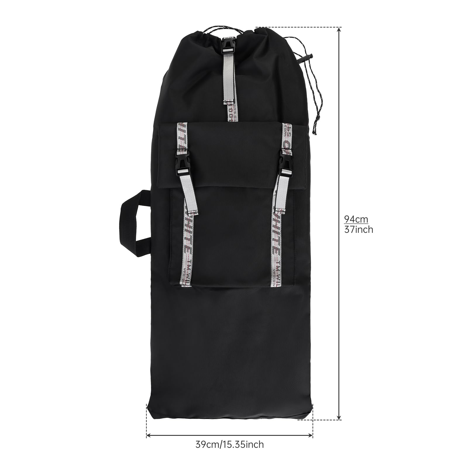 Grand sac à dos pour skateboard – Convient aux planches à roulettes surdimensionnées de 76,2 cm et aux planches surdimensionnées jusqu'à 83,8 cm, sac imperméable et durable avec bandoulière