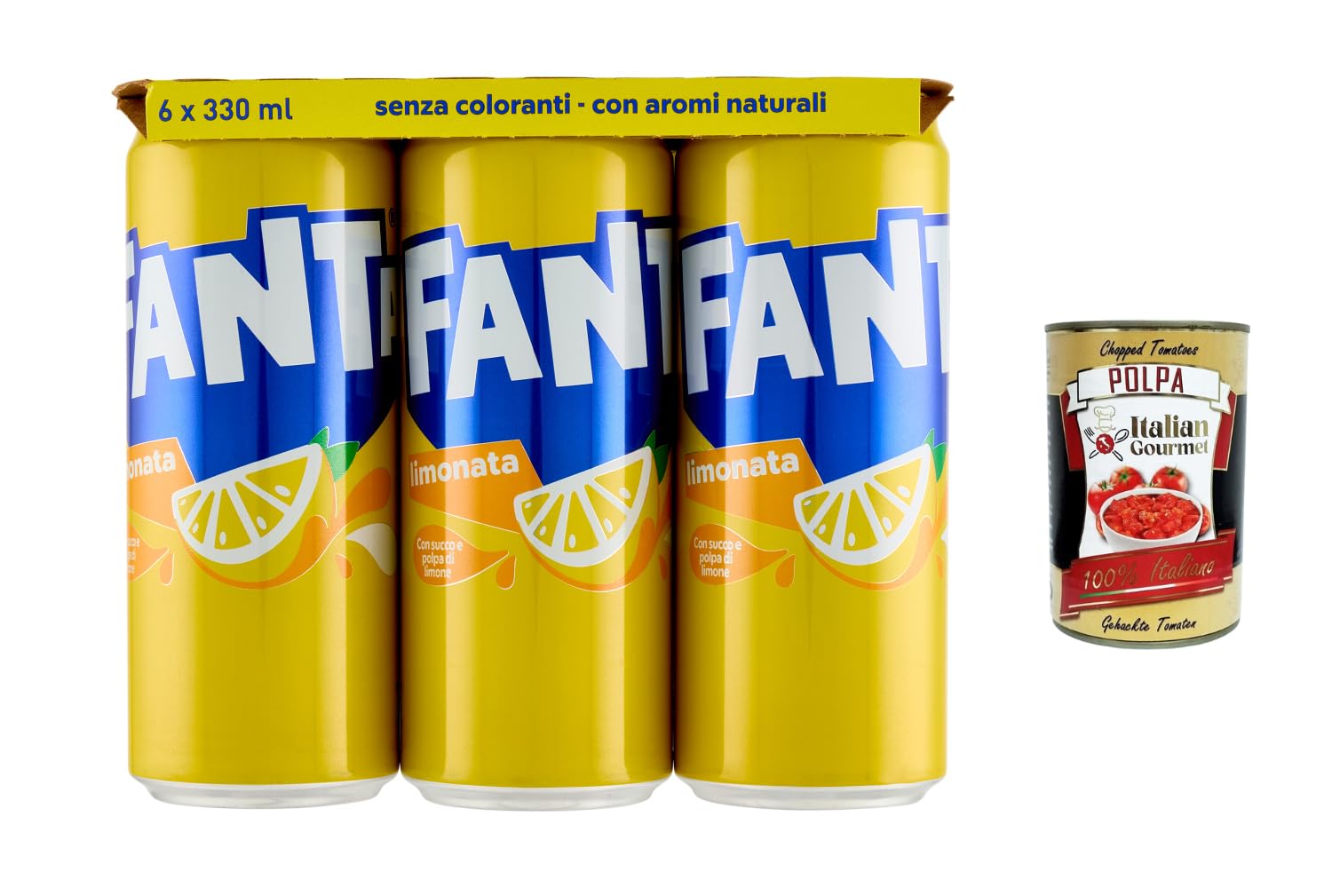 Italian Gourmet Zitronenlimonade 72 x 330 ml – Erfrischende Limonata mit Zitronensaft, ohne Koffein, ideal für Vorrat & Events + Italian Gourmet Polpa
