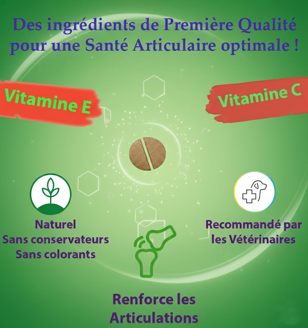 Joint-Protection Compléments Alimentaires Chondroprotecteurs Premium pour Chiens Cat Anti-Arthrose, Améliore la Mobilité Articulaire et Le Cartilage Made in Italy