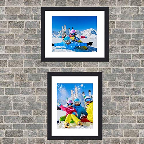 Tasse Verre 11x14Inch Picture Frame Black (1-pack) - HIGH DEFINITION GLASS FRONT COVER - Displays 11 by 14\" Picture w/o Mat or an 8x10 Photo w/Mat - Vertical or Horizontal Mounts & Comes Ready To Hang on Wall