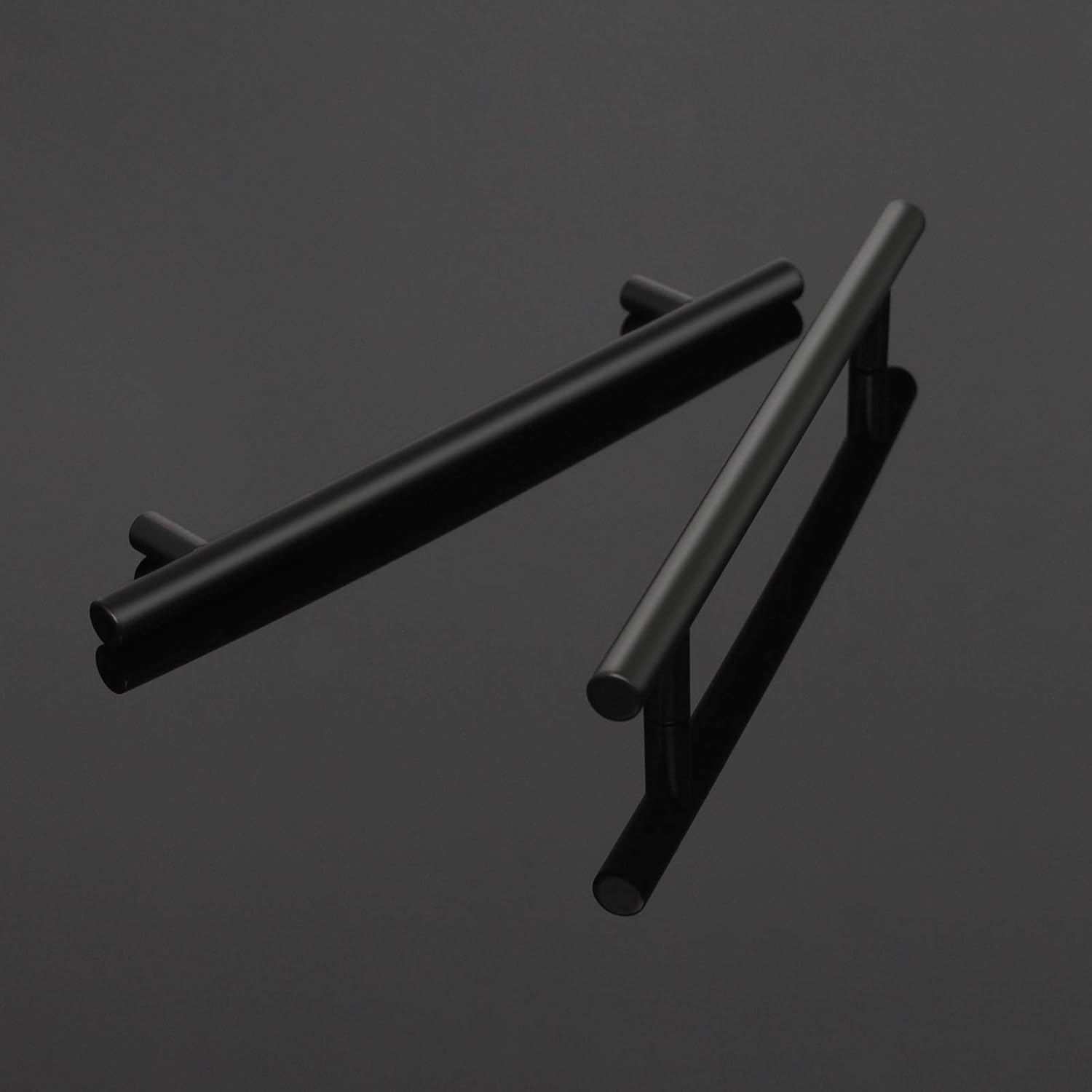 PinLin 15 Pack Cabinet Pulls Hole Center 160mm Stainless Steel Kitchen Cabinet Handles Flat Black Cupboard Door Handles T Bar Drawer Pulls with Screws - Image 4