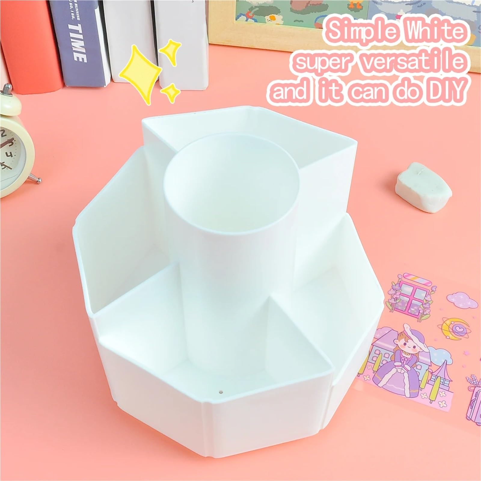 Pencil Holder 1pc Multifunktionaler 360-Grad-Schwenk-Bleistifthalter Kreativer Desktop-Organizer mit hoher Kapazität Schul- und Bürobedarf(Blue)