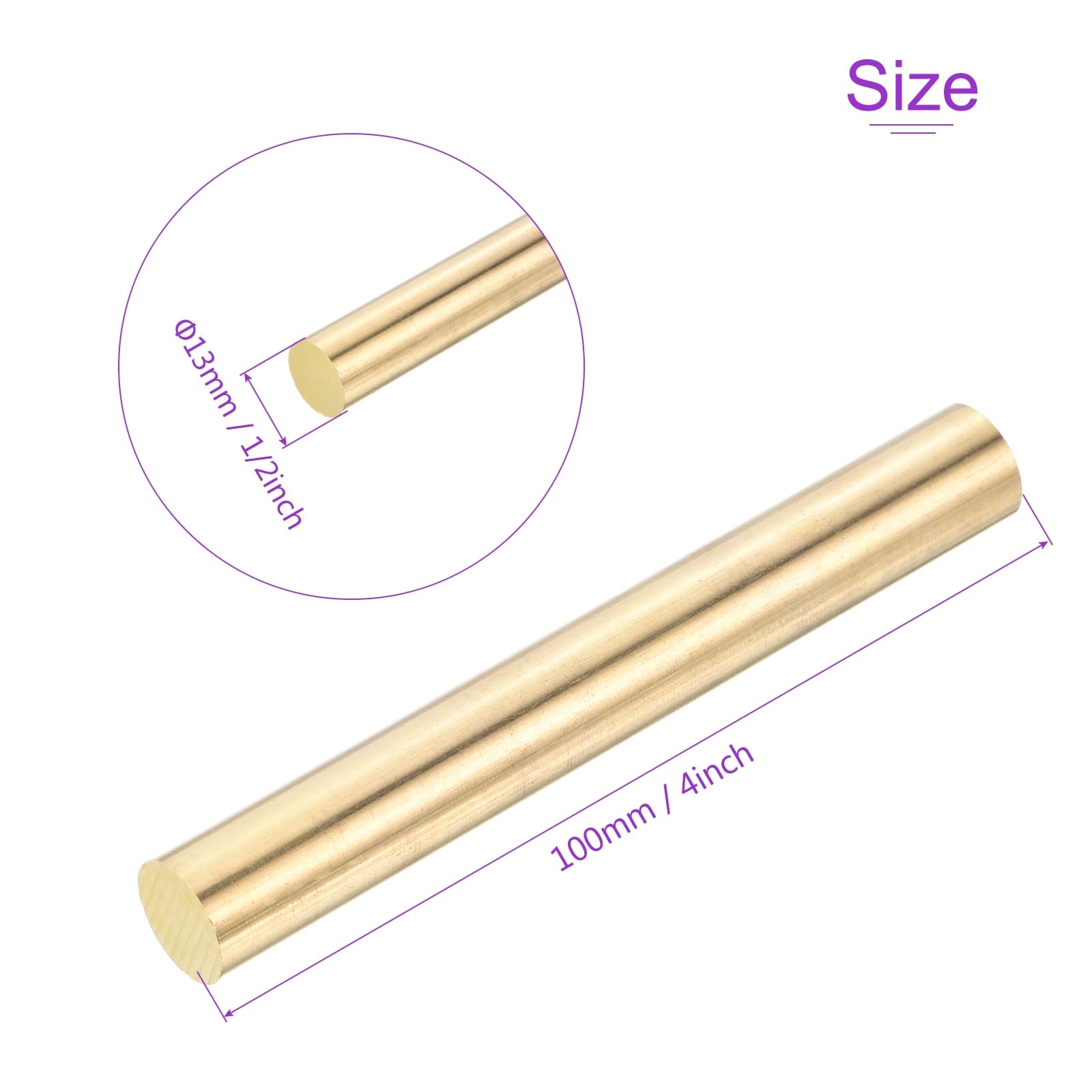 DMiotech 2er-Pack Messingstangen – 13 X 100 Mm, Massiv, Rund, Für Drehbank, DIY, Modellbau