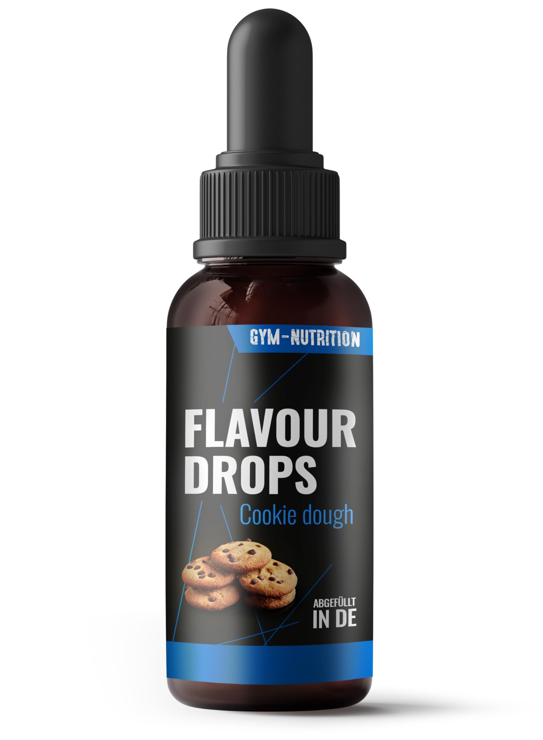 Flavour Drops Zuckerfrei 50ml mit Dosierpipette - Flavor Drops Lebensmittelaroma - Flavor Drops Zuckerfrei für Magerquark, Porridge uvm - von Gym Nutrition - Cookie Dough Geschmack