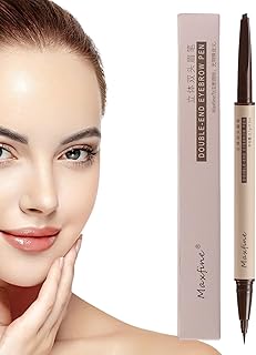 Caneta para Sobrancelhas, Caneta para sobrancelhas à prova de borrões de ponta dupla, Lápis de sobrancelha profissional à prova de suor à prova d'água com ponta dupla e ponta fina Kagrote