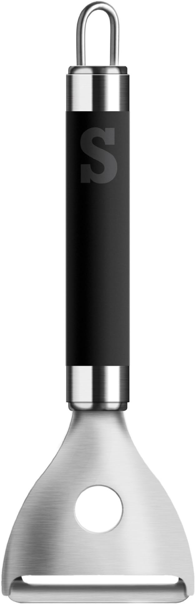 Sorted Stainless Steel Peeler with Black Soft Grip Handle - Silver