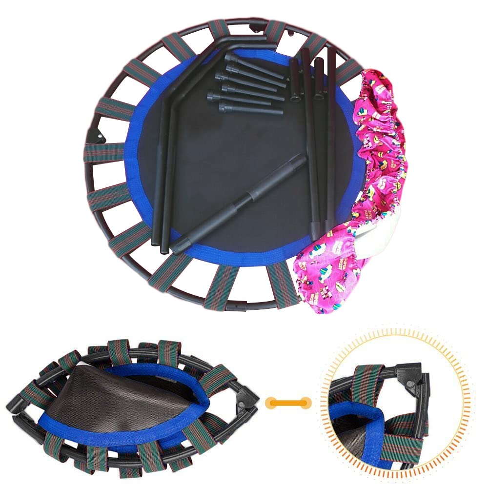 Trampolín de 36 Pulgadas|Cama Elastica Niños con Mango Ajustable y Cubierta Acolchada de Seguridad Trampolín Plegable|Rebote de Fitness Silencioso para Ejercicio, Interior y Jardín