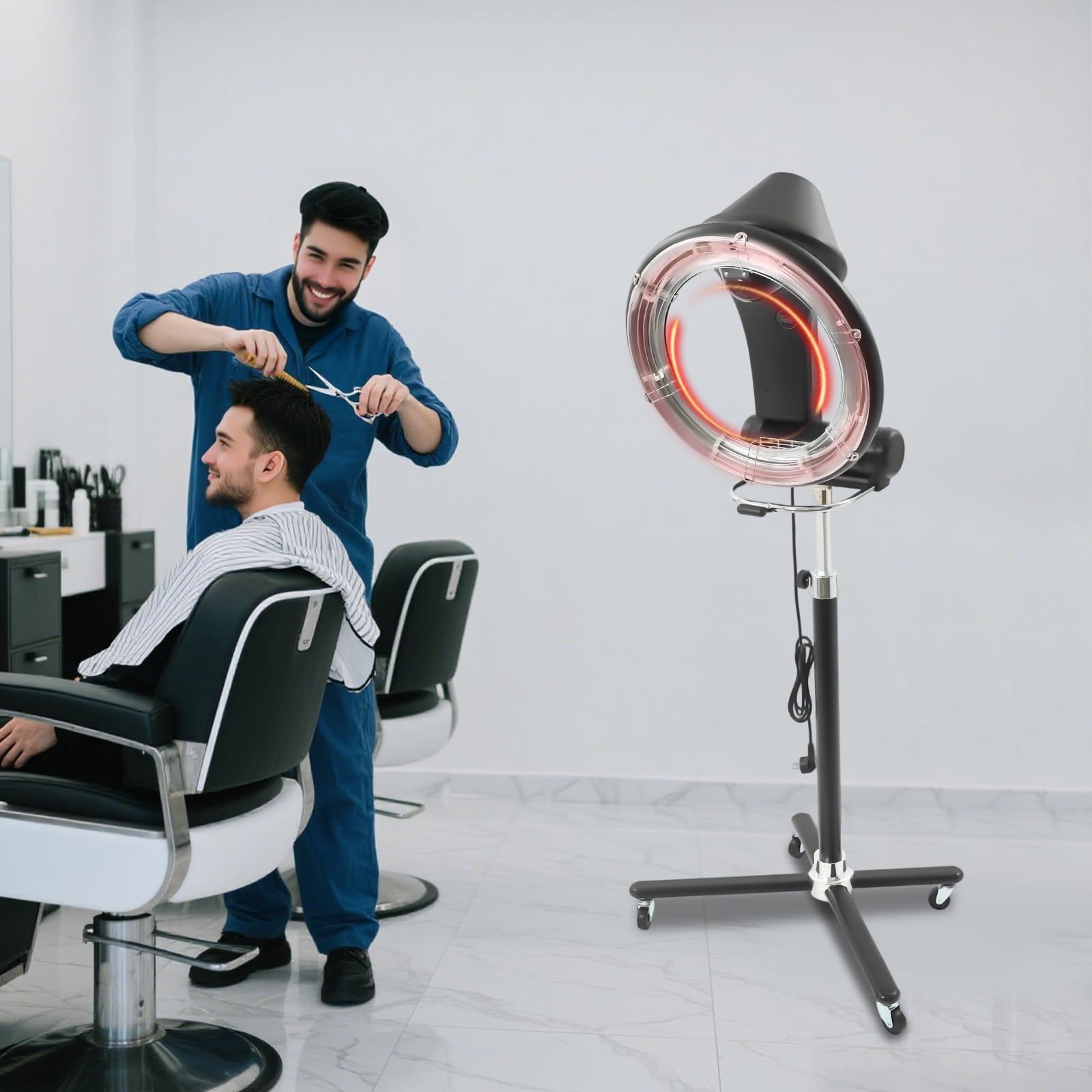 Bonnet de séchage professionnel pour cheveux, 950 W, avec 4 roues, 6 modes, hauteur réglable 134-173 cm, 0-60 min, pour salons de coiffure et salons de beauté