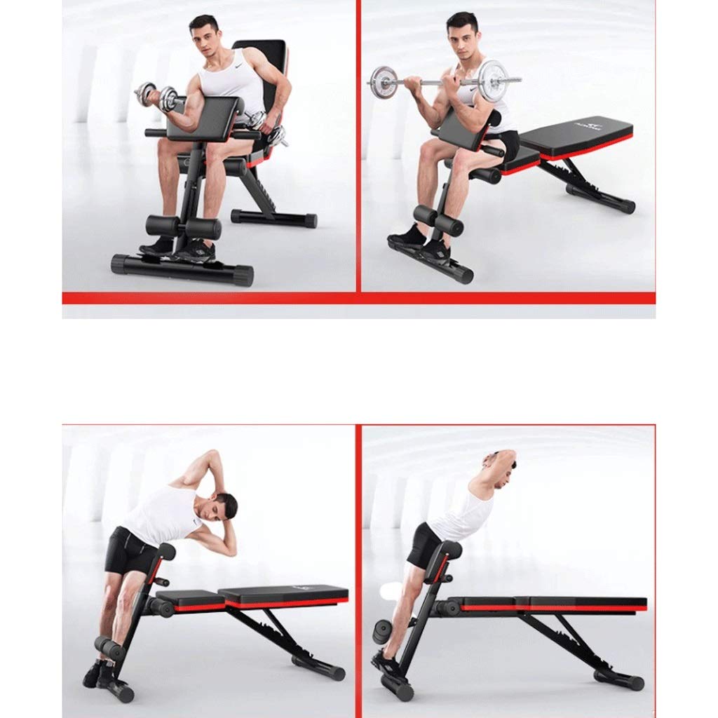 Banco De Pesas Ajustable Pooboo – Capacidad 1500 Lbs, 8 Posiciones, Inclinado/Plano/Declinado, Ruedas Para Transporte