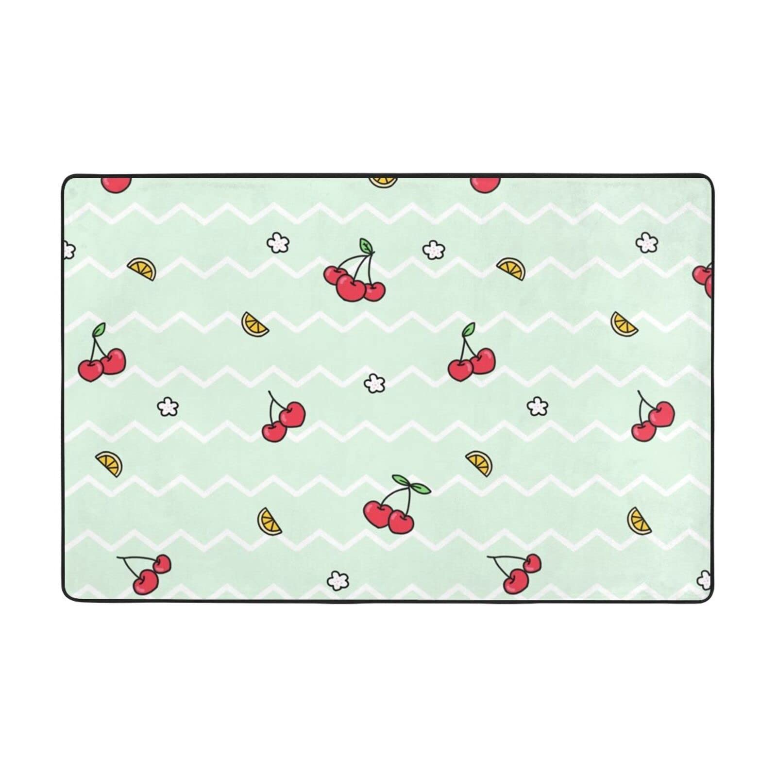 Tapis antidérapant et absorbant de cuisine à motif cerise pour sol sec