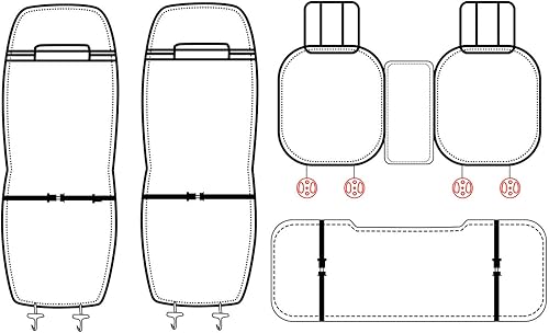 Miniatura 4 de MAGQOO - Juego completo de fundas de asiento de automóvil de piel sintética universal para cojines delanteros y traseros de 5 asientos