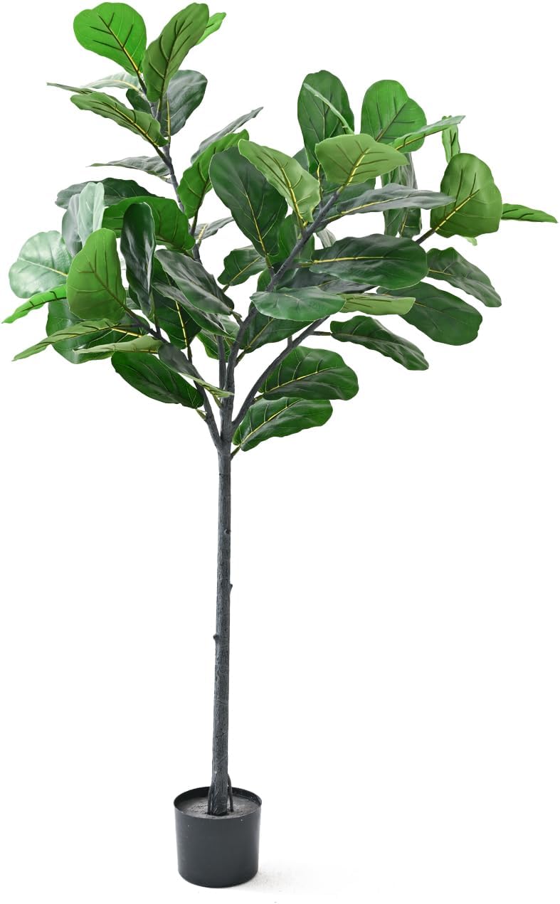 5FT/60IN Artificial Ficus Plant in Pot - Artificial Tree for Home Office Living Room Bathroom Corner Decor Indoor (1 PCS)