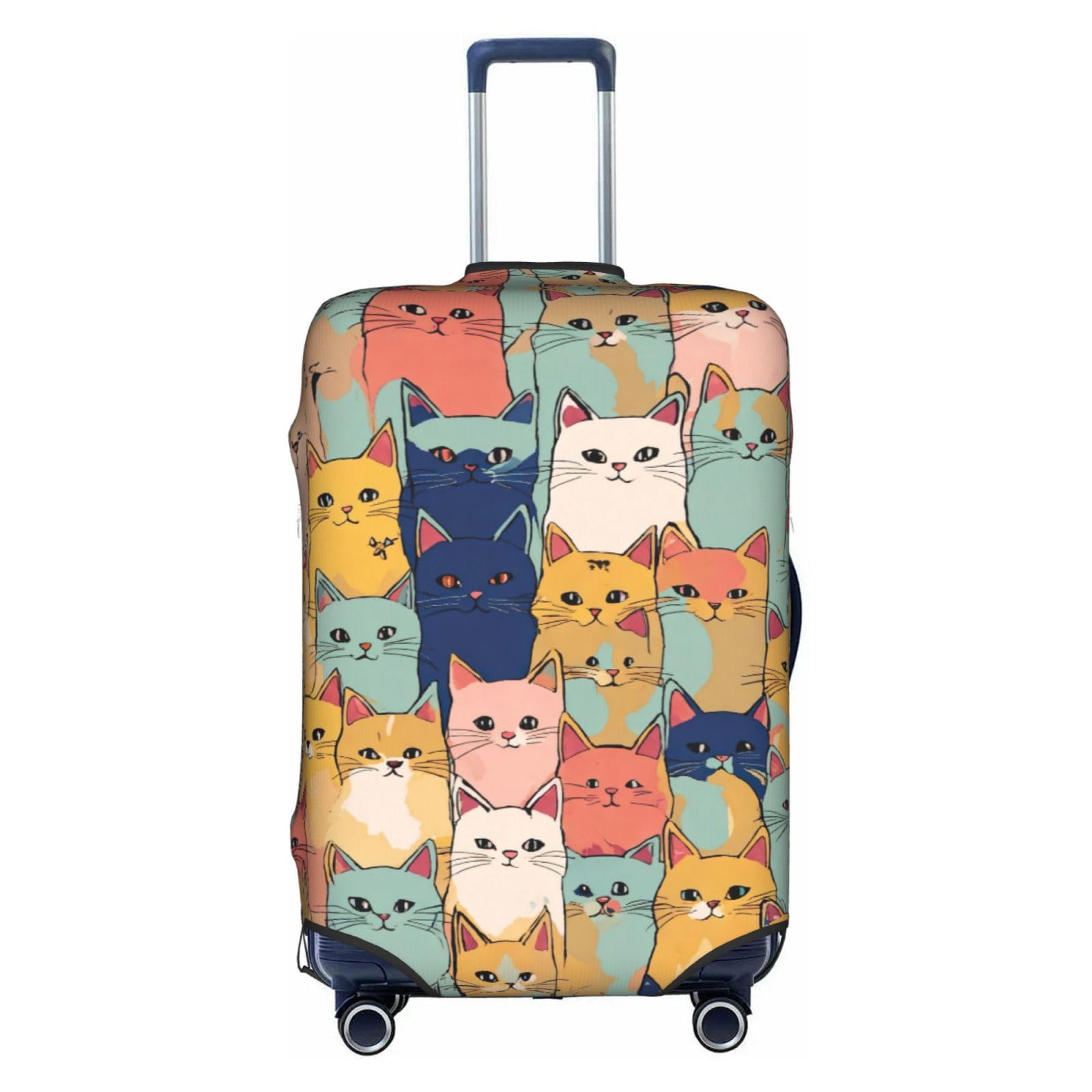 Housse de valise chats mignons extensible blanche taille Small de voyage - 8