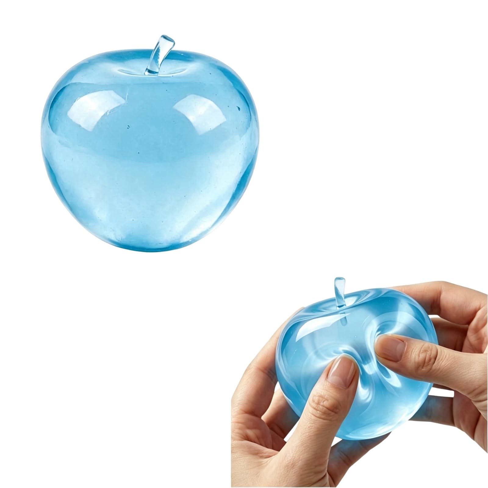 Blue Apple Squishy Stress Ball Anxiety Relief Toys Soft Squeeze Fidget Toy