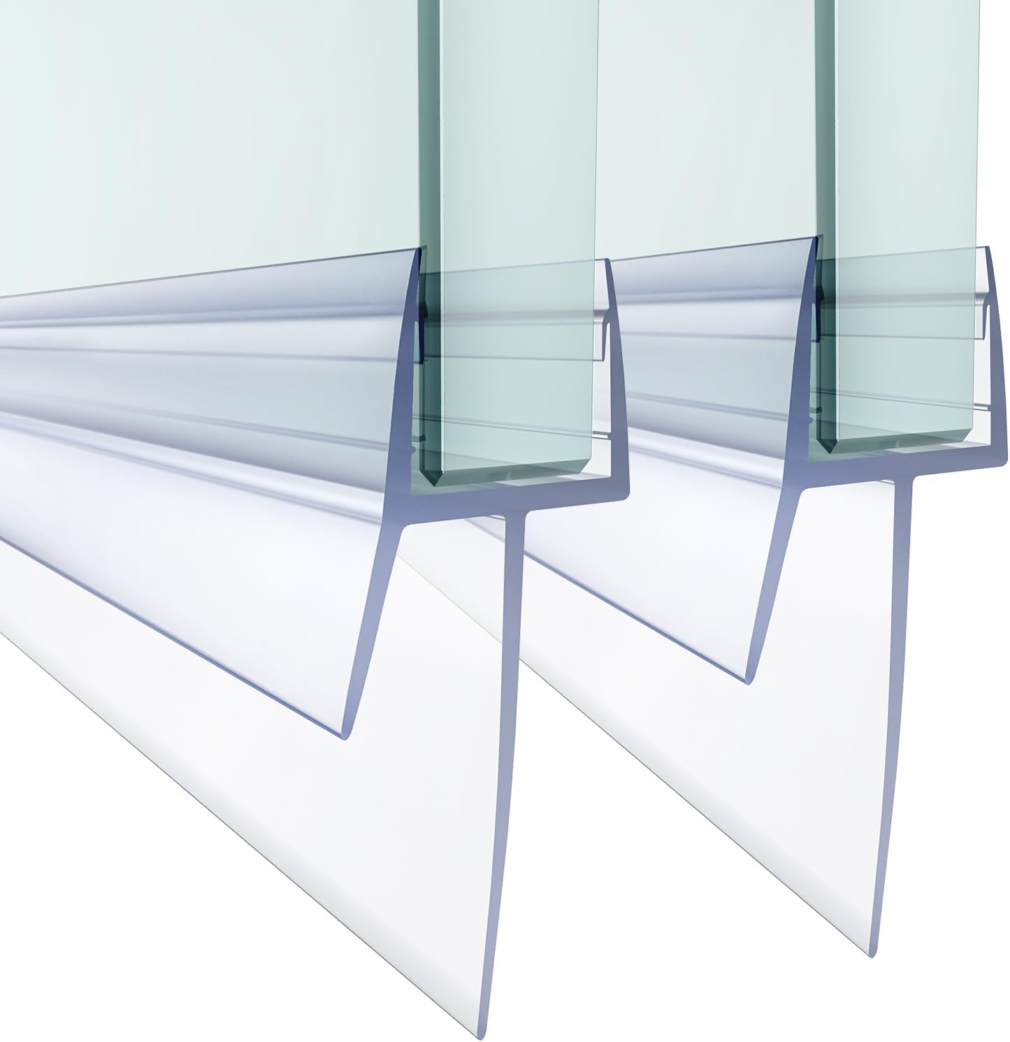 Shower Door Bottom Seal,2 PCS 3/8" X 36" Shower Door Sweep for 3/8 Inch Glass,Frameless Glass Shower Door Seal Strip to Seal 23mm Gap, Stop Shower Leaks and Create a Water Barrier 2PCS Long Bottom Sweep-3/8"
