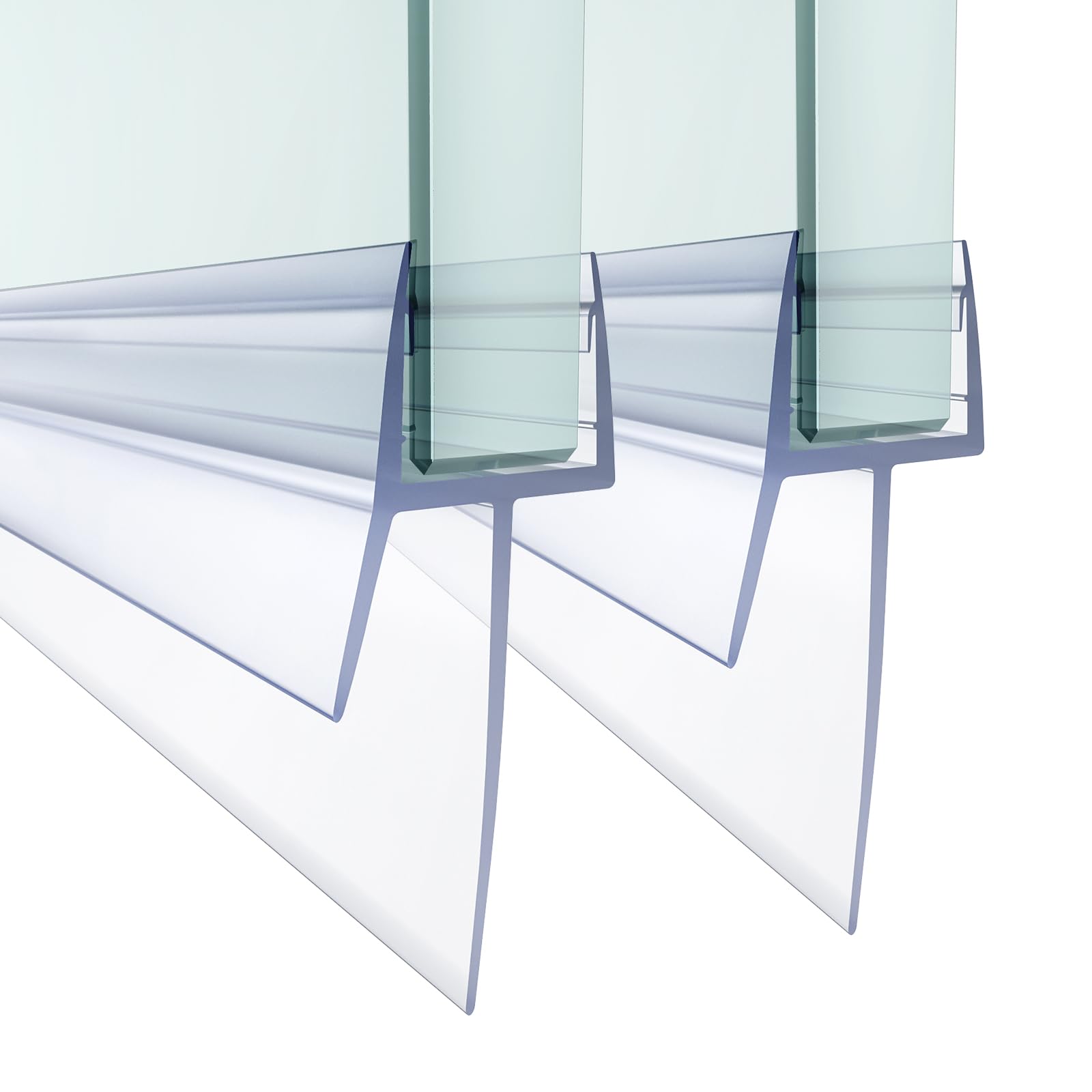 Shower Door Bottom Seal,2 PCS 3/8" X 36" Shower Door Sweep for 3/8 Inch Glass,Frameless Glass Shower Door Seal Strip to Seal 23mm Gap, Stop Shower Leaks and Create a Water Barrier