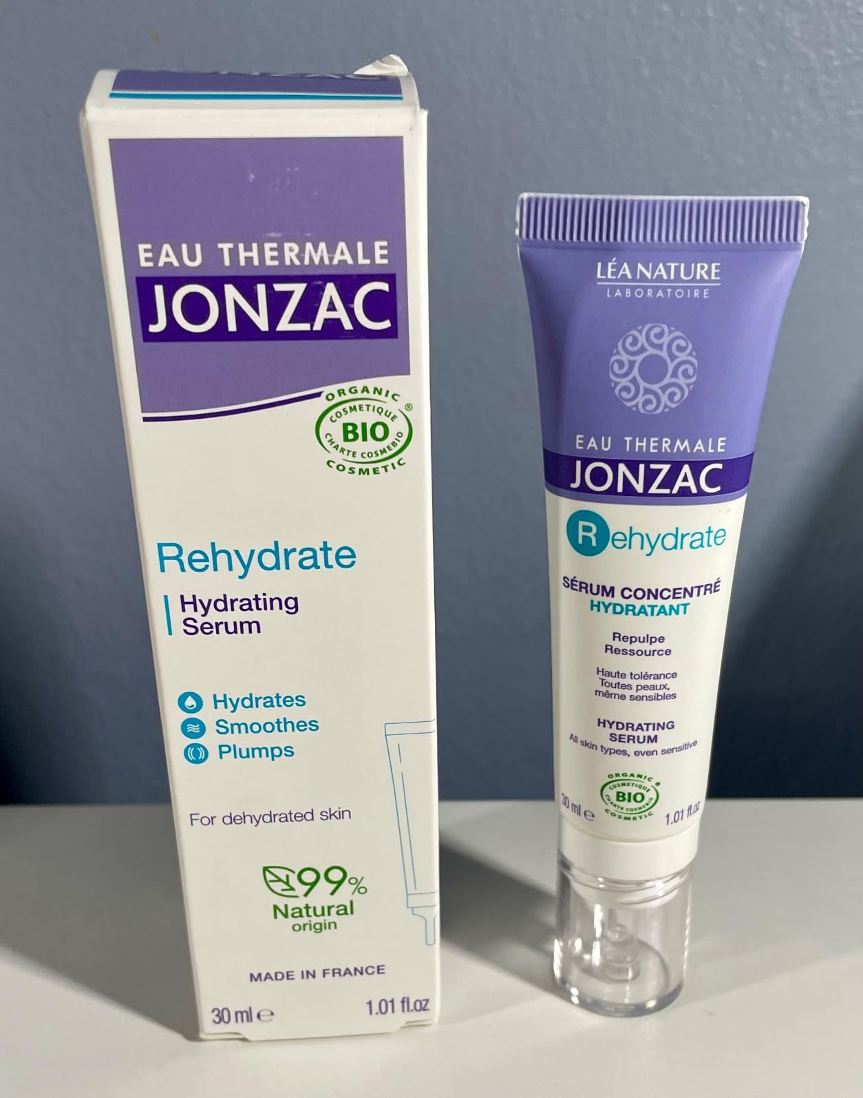 JONZAC Eau Thermale Jonzac Rehydrate Organic Pure Hyaluronic Acid Hydrating Serum for Face - 24H Hydration - Plump and Repair Dehydrated Skin - Safe for Sensitive Skin - 1.01 Fl Oz